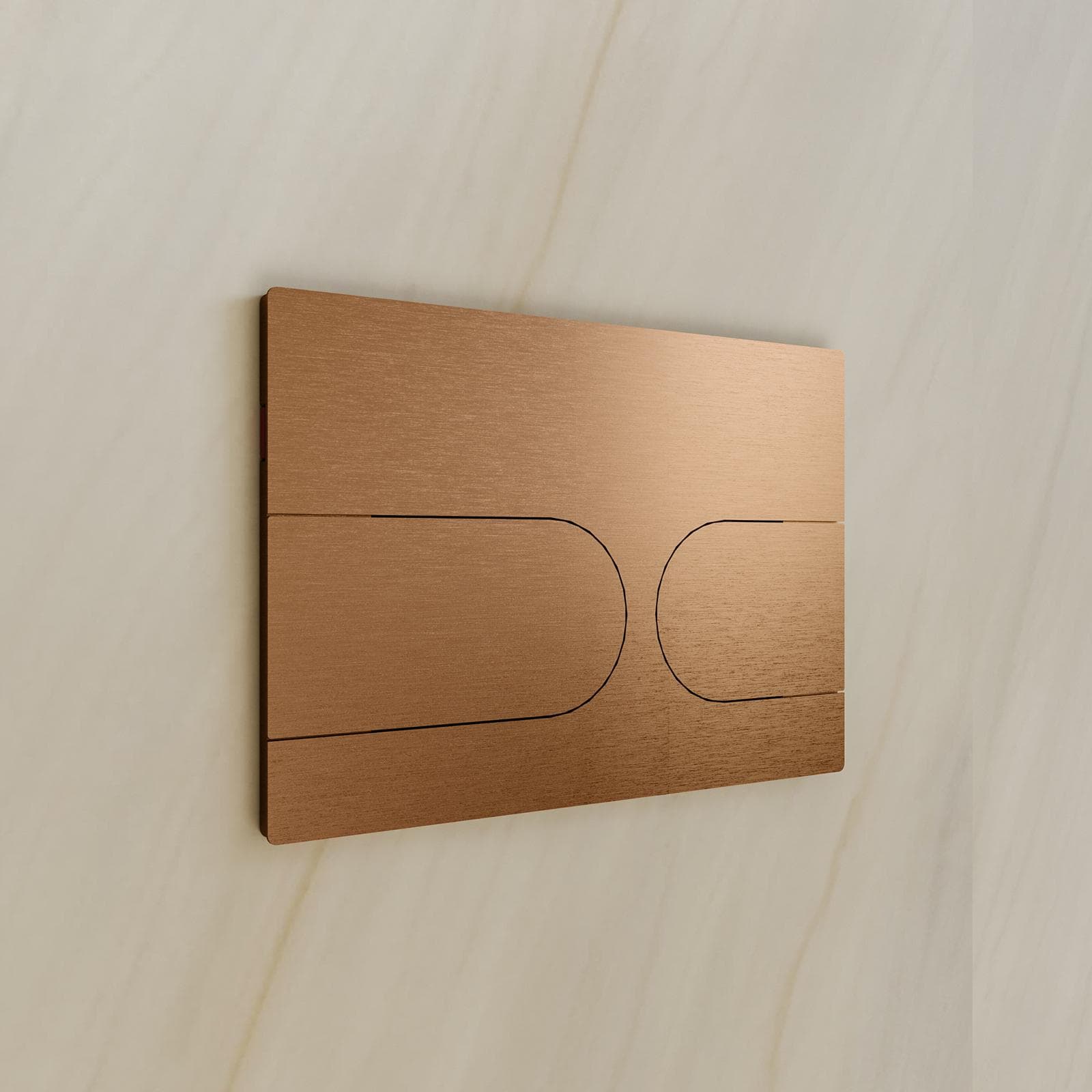 Placca di comando doppio tasto compatibile Geberit in acciaio inox bronzo spazzolato