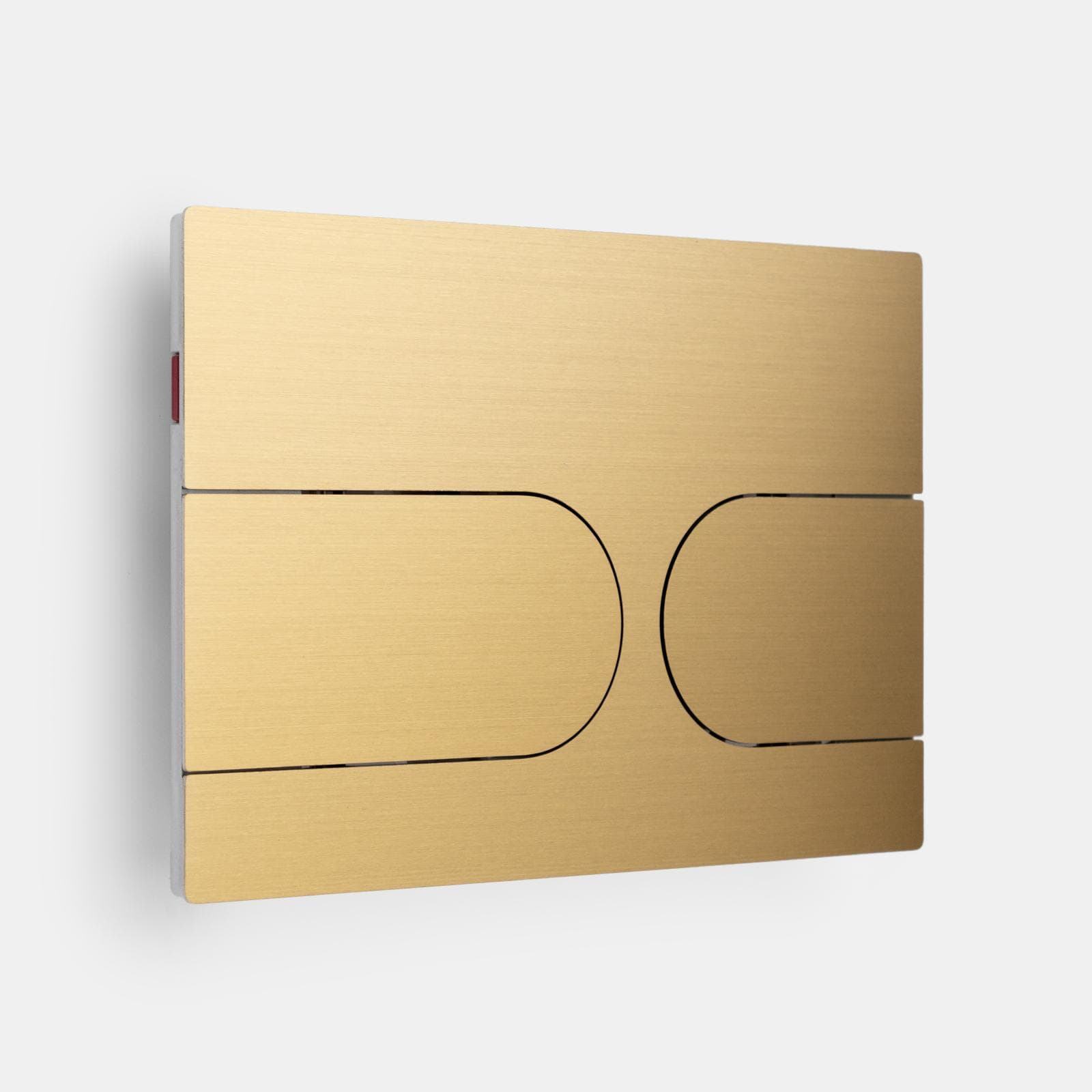 Placca di comando doppio tasto compatibile Geberit in acciaio inox oro spazzolato anti-impronta