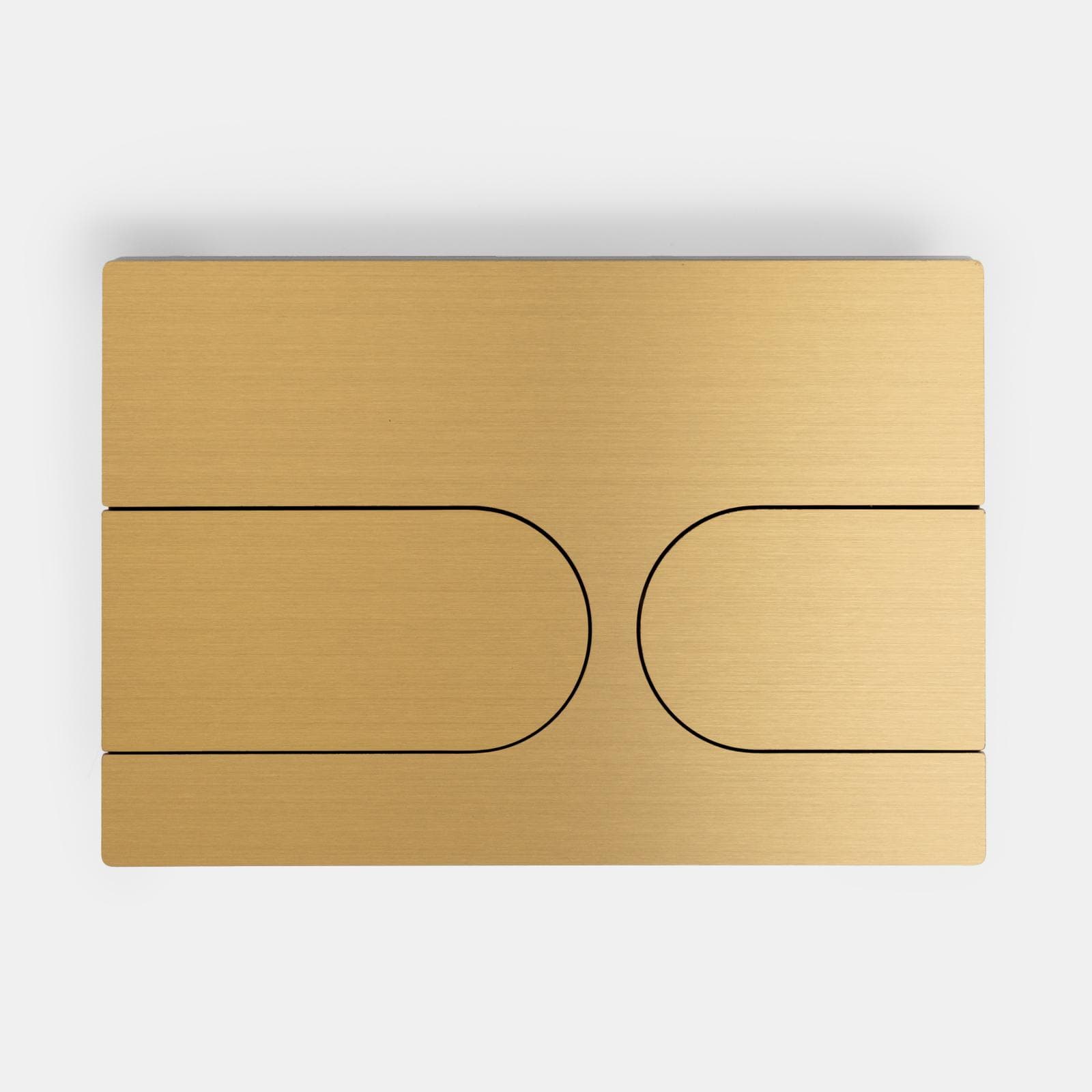 Placca di comando doppio tasto compatibile Geberit in acciaio inox oro spazzolato anti-impronta