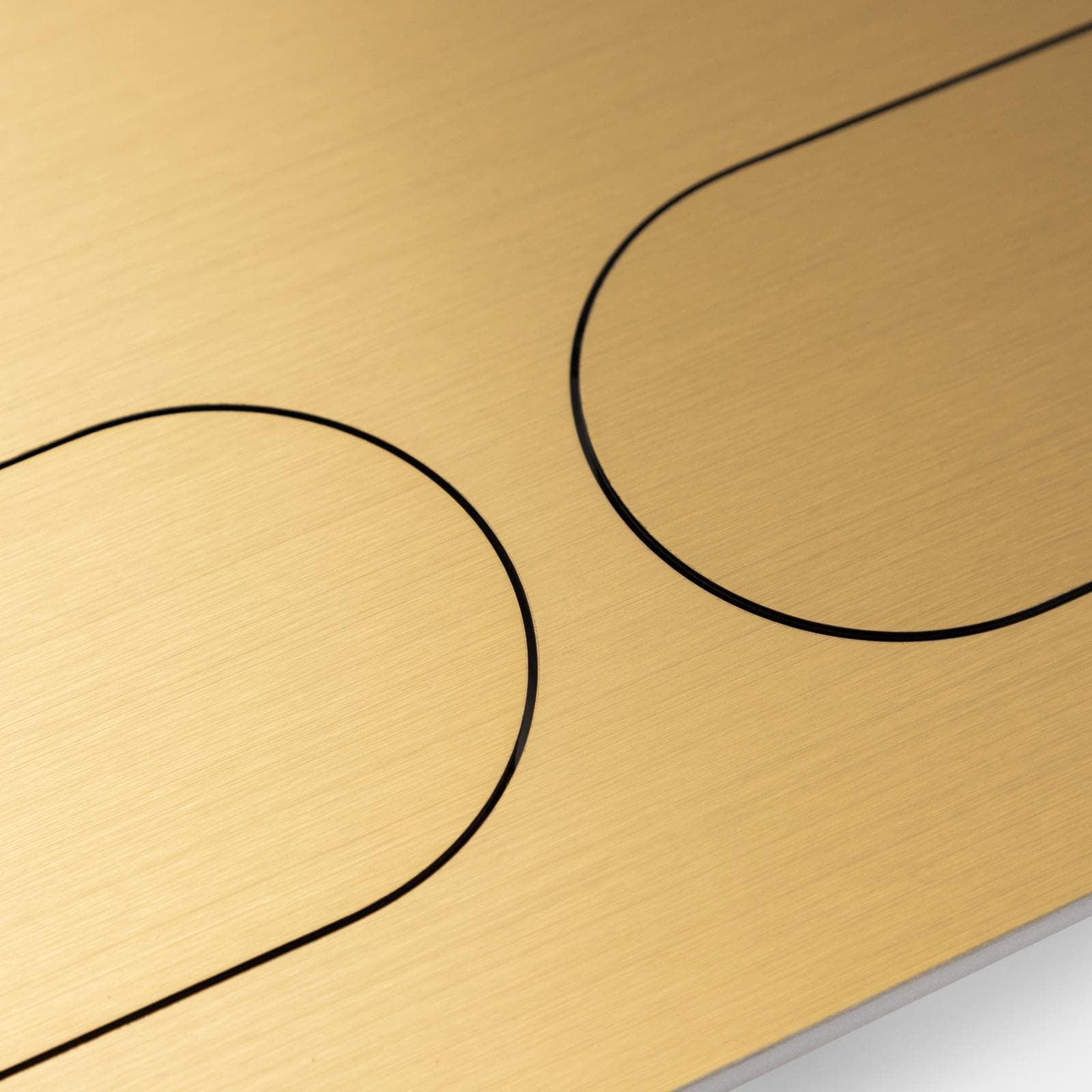 Placca di comando doppio tasto compatibile Geberit in acciaio inox oro spazzolato anti-impronta