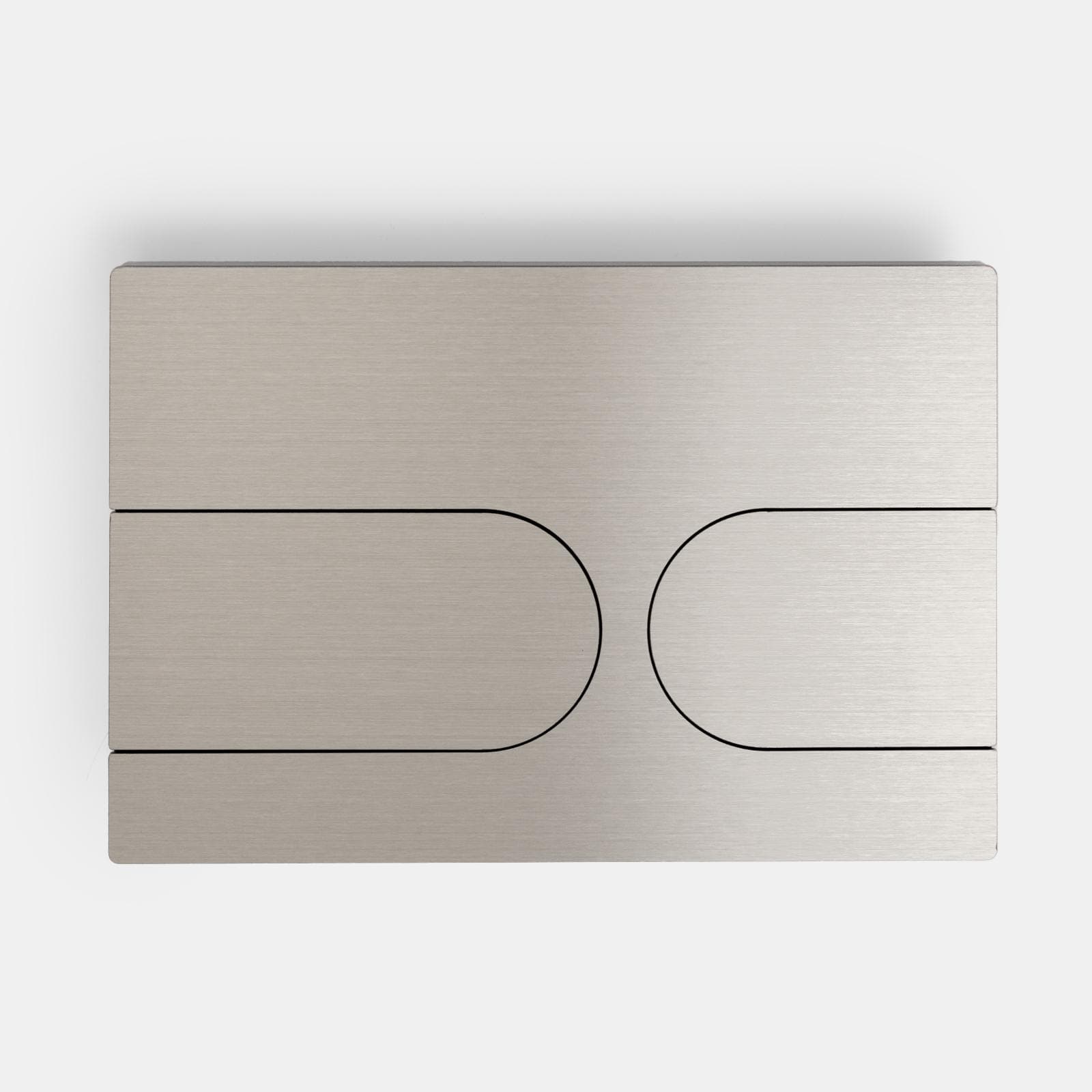 Placca di comando doppio tasto compatibile Geberit in acciaio inox satinato