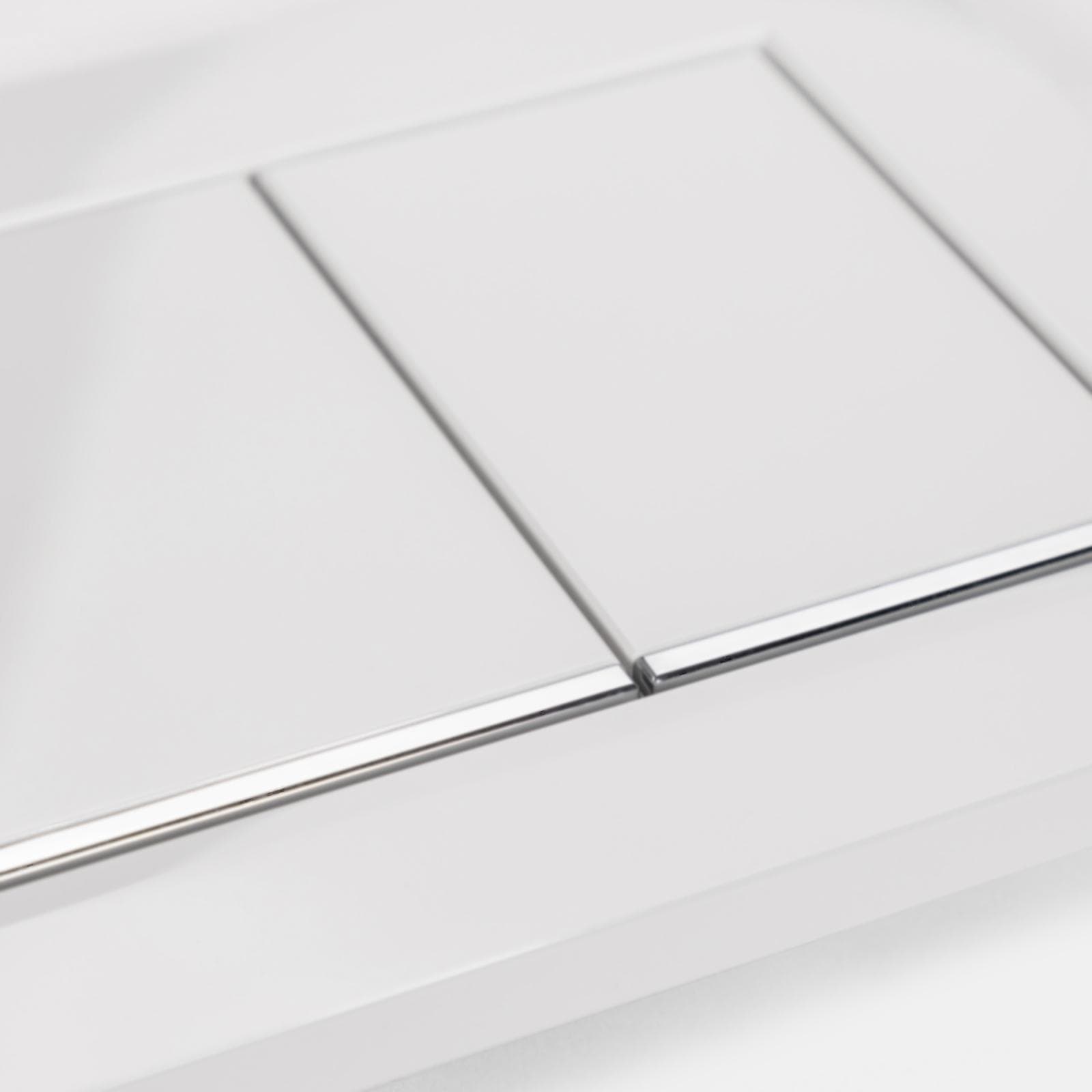 Placca di comando Geberit per risciacquo a due quantità bianco-cromo - Omega20 square