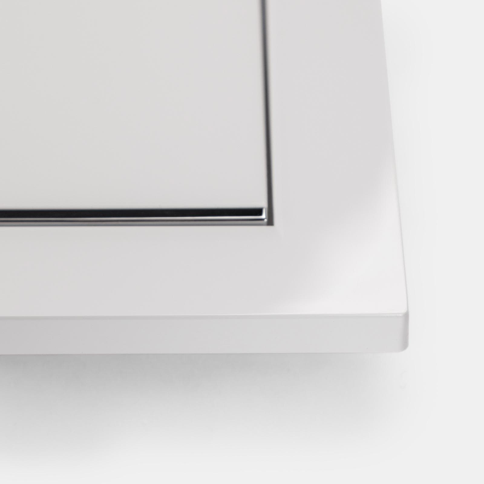 Placca di comando Geberit per risciacquo a due quantità bianco-cromo - Omega20 square