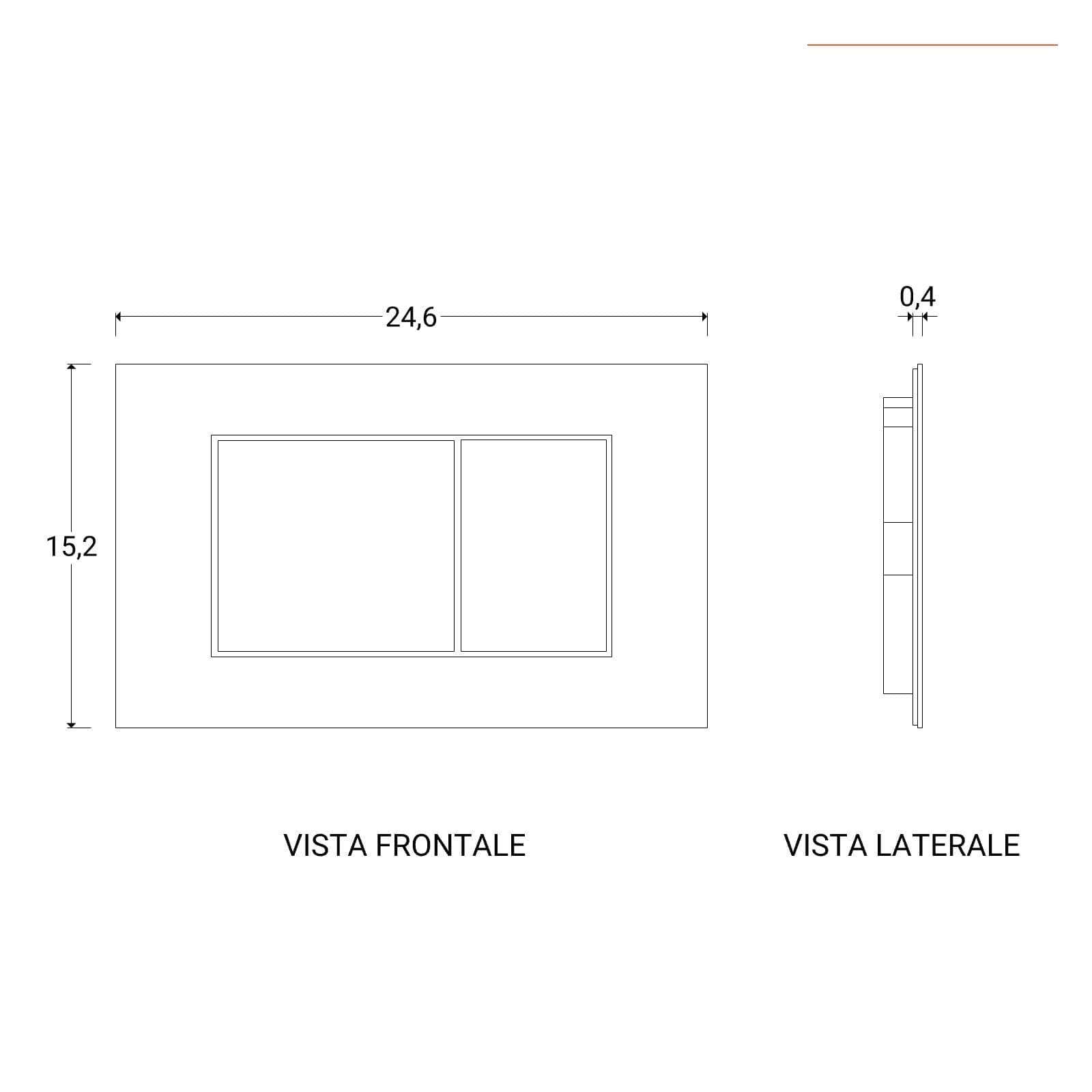 Placca doppio tasto Geberit in acciaio inox bianco opaco - Sigma40 square