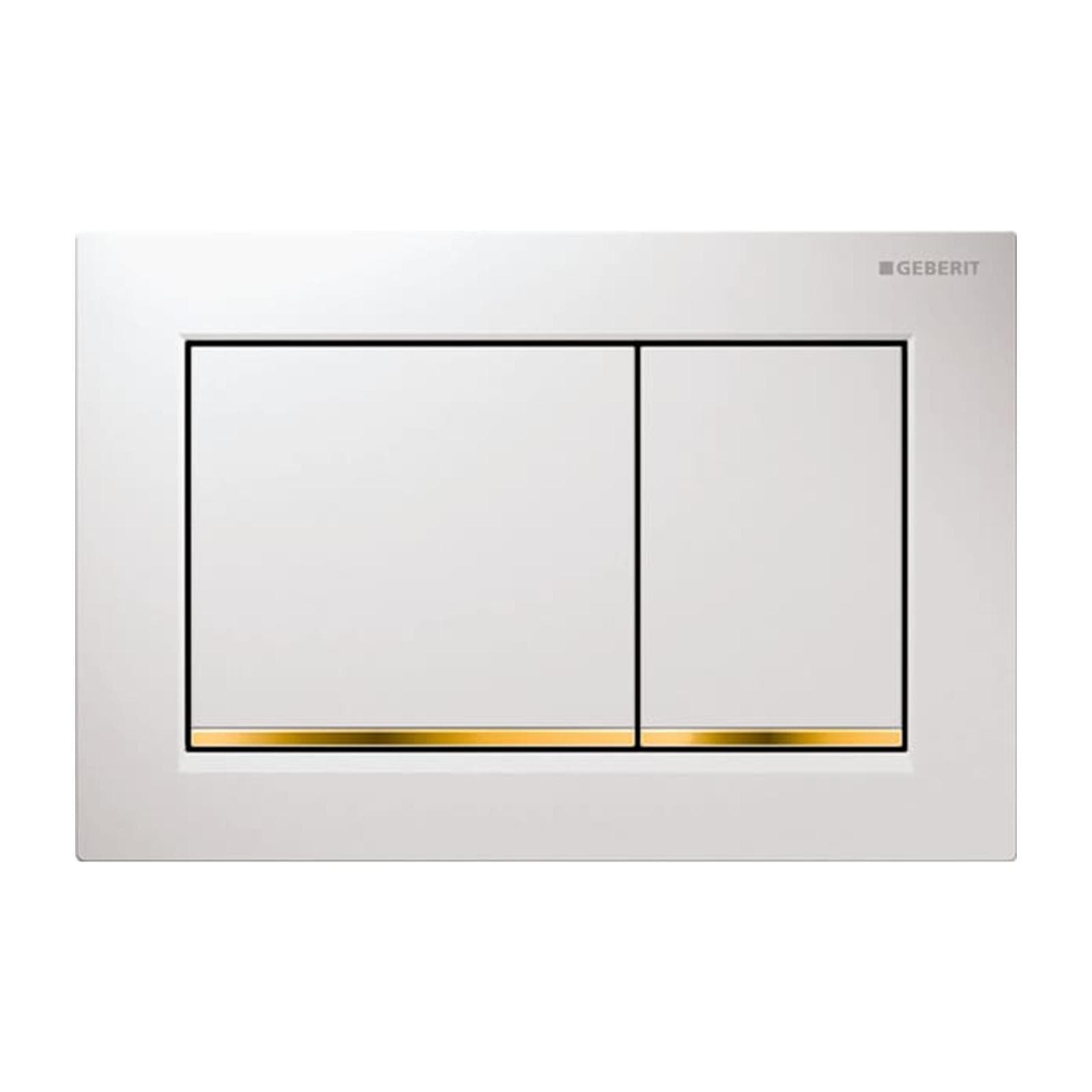 Placca doppio tasto Geberit bianco-oro - Omega20 square