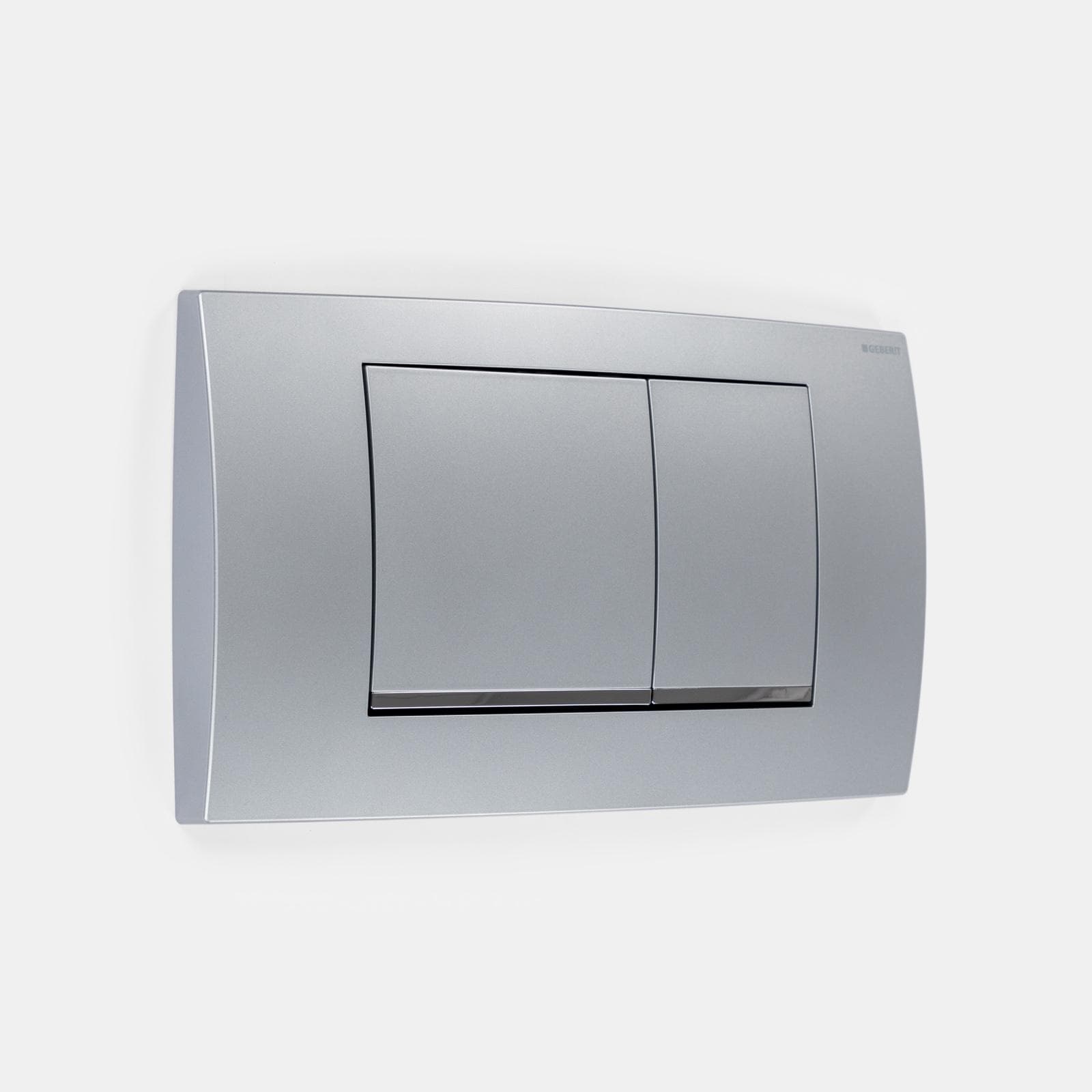 Placca doppio tasto cromo satinato compatibile con cassetta di riscacquo Twinline - Twinline30 Geberit