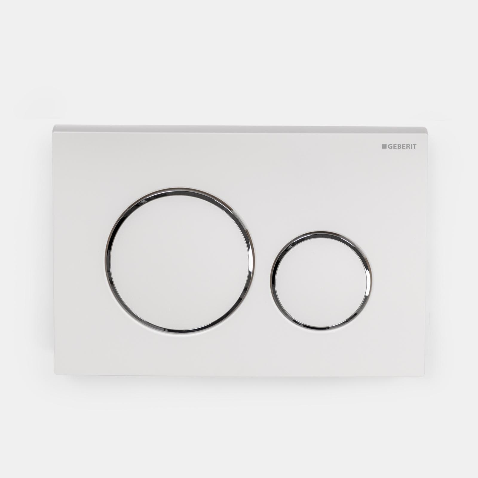 Placca Geberit bianco opaco con doppio tasto per cassetta di scarico Sigma8 - Sigma20 round