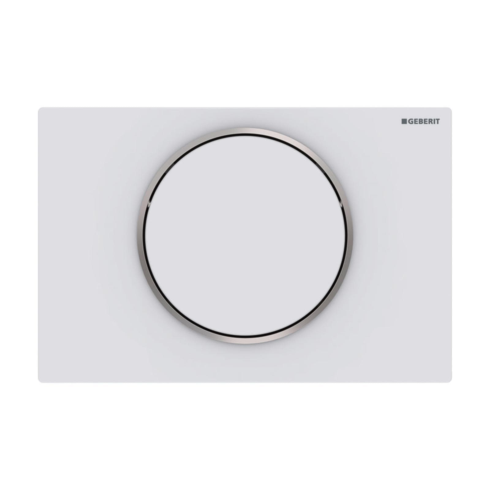 Placca monocomando Geberit acciaio inox bianco opaco - Sigma10 round