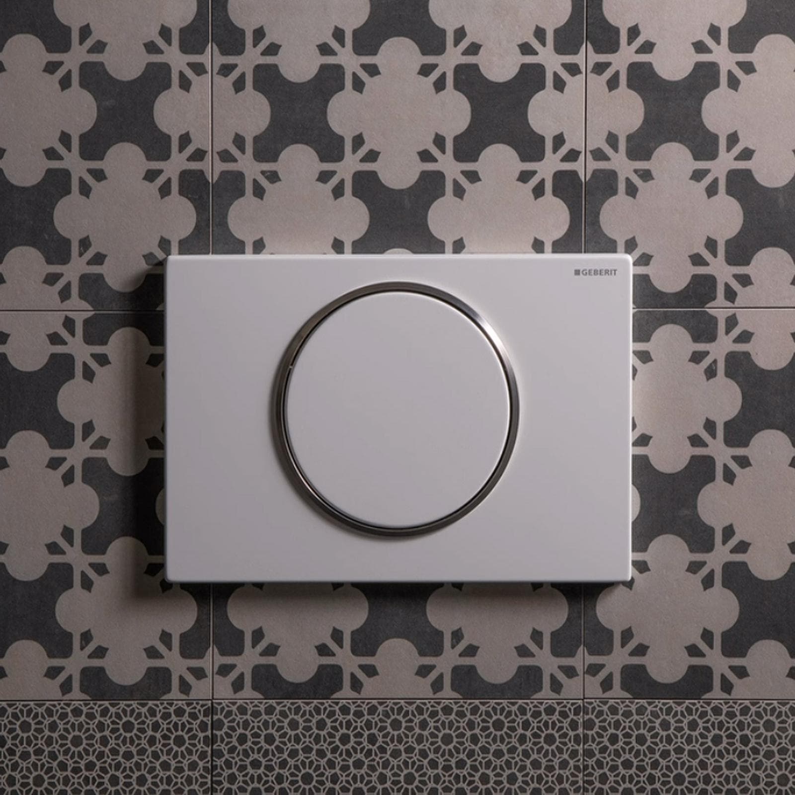 Placca monocomando Geberit acciaio inox bianco opaco - Sigma10 round