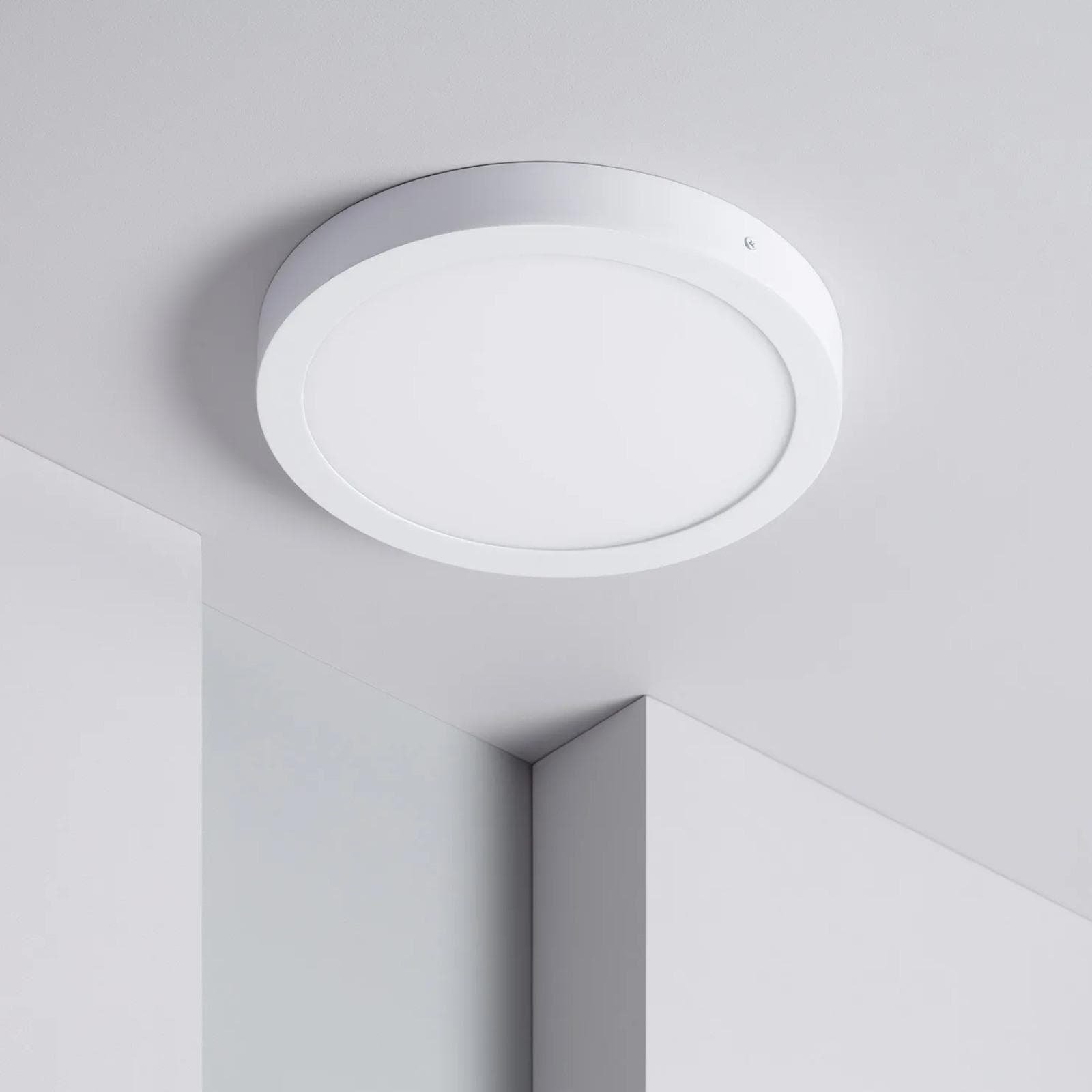 Plafoniera rotonda 24 cm in alluminio bianco