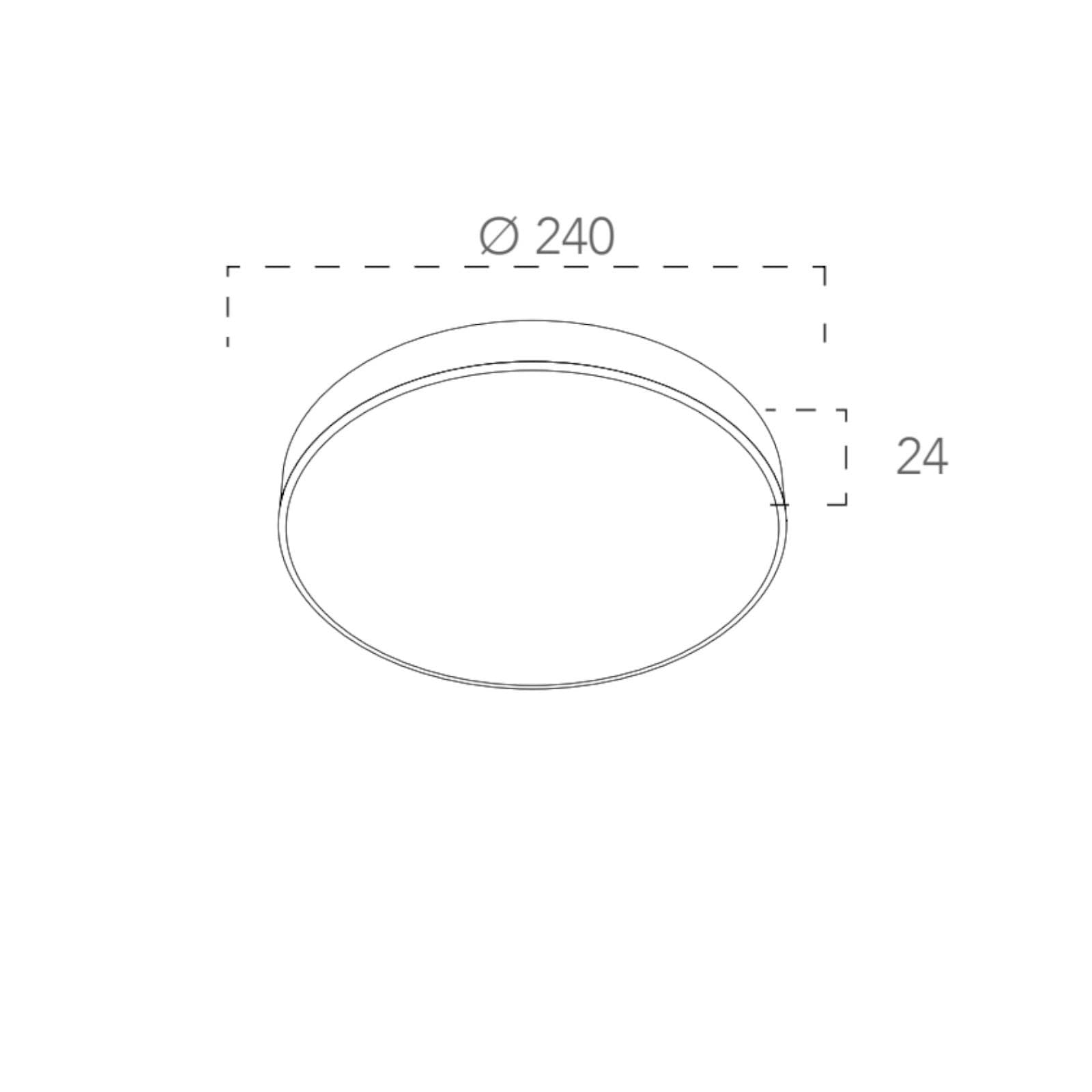 Plafoniera rotonda 24 cm in alluminio bianco