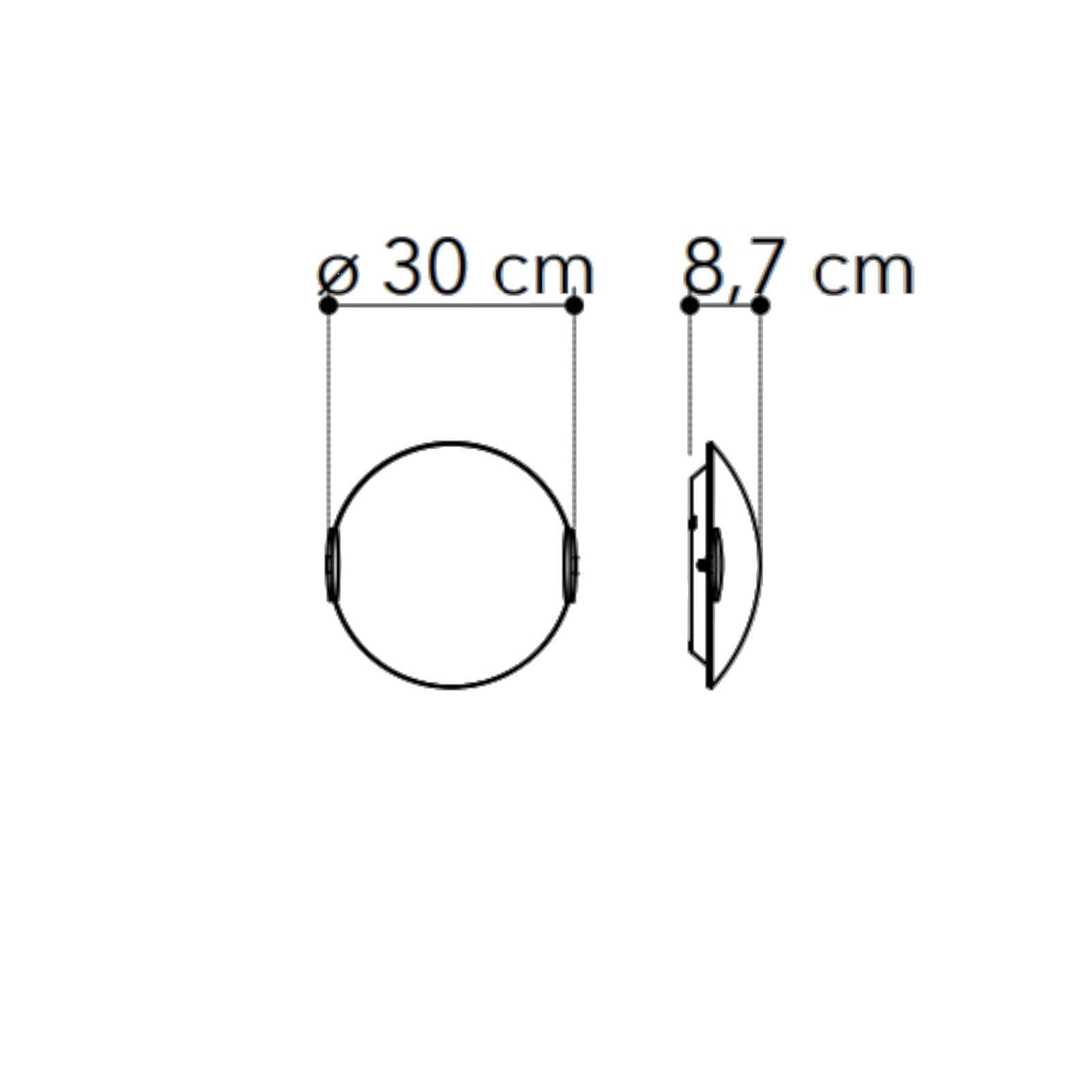 Plafoniera 30 cm in vetro bianco satinato