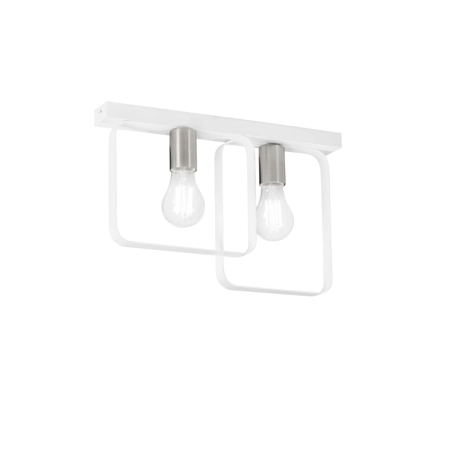 Plafoniera 41,5 cm in metallo bianco e silver