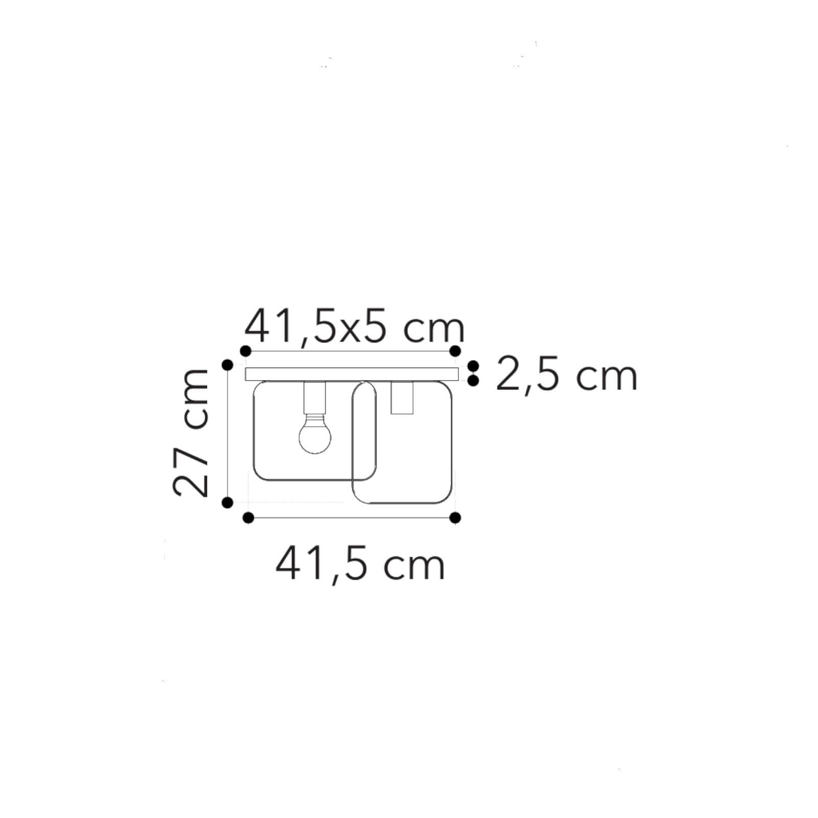 Plafoniera 41,5 cm in metallo bianco e silver