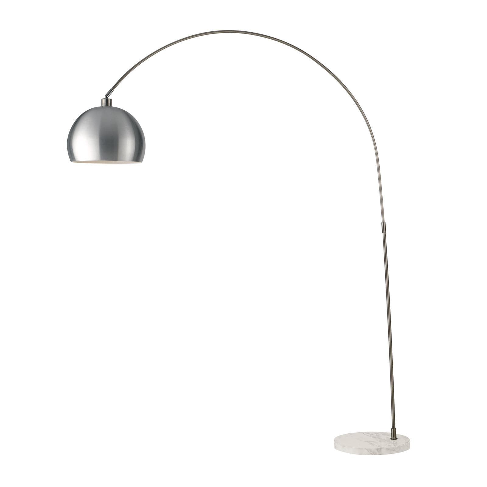 Piantana 200h cm in acciaio nickel e base in marmo