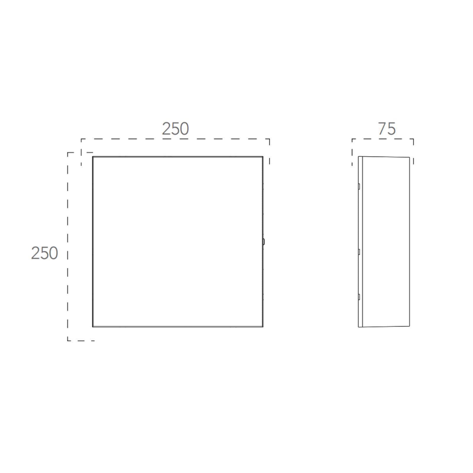 Plafoniera LED da esterno 25x25 cm acrilico bianco