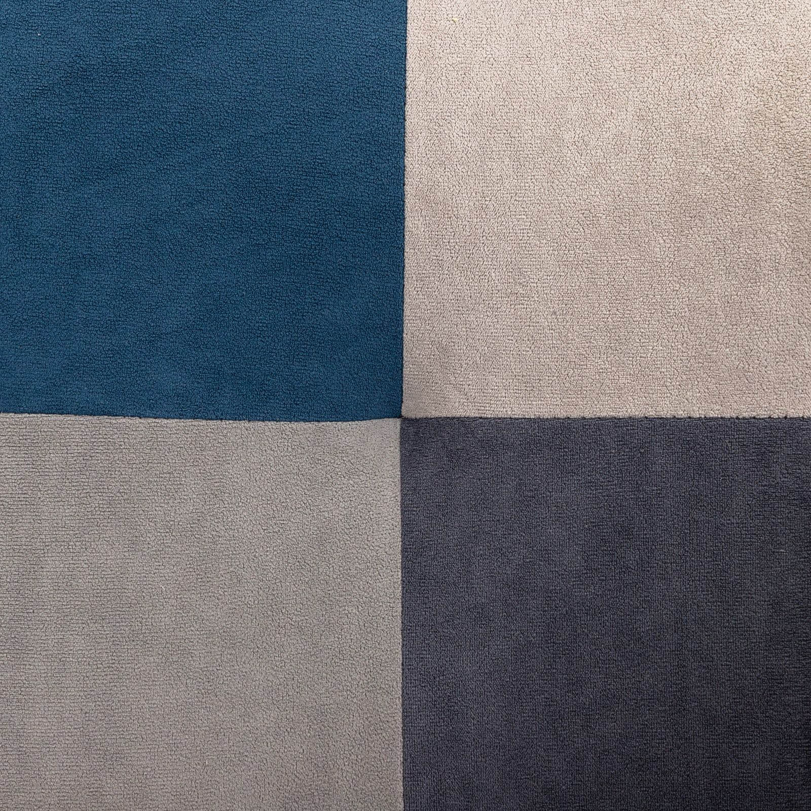 Poltrona scandinava in velluto patchwork multicolor blu - Copenaghen