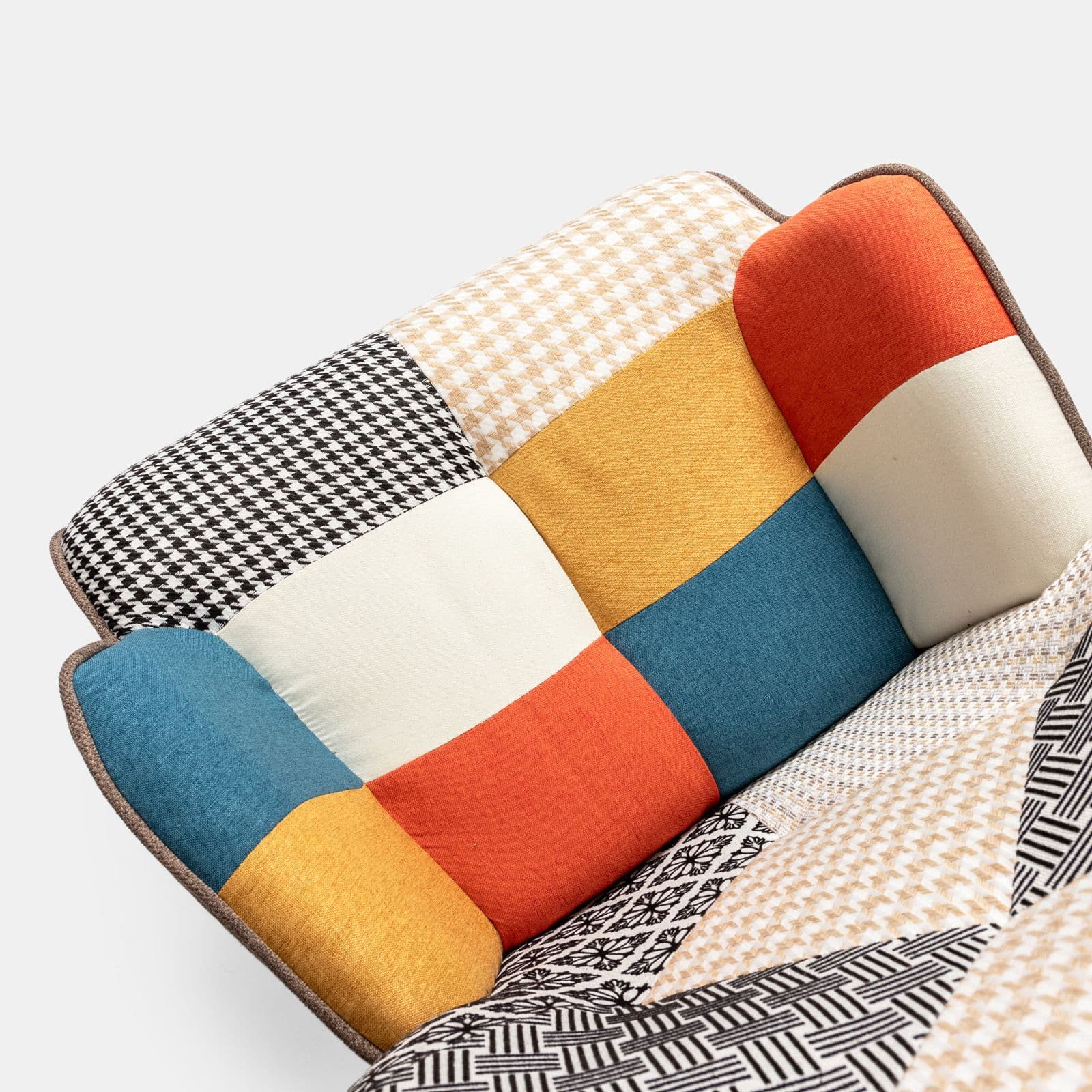 Poltrona scandinava in tessuto patchwork multicolor - Copenaghen