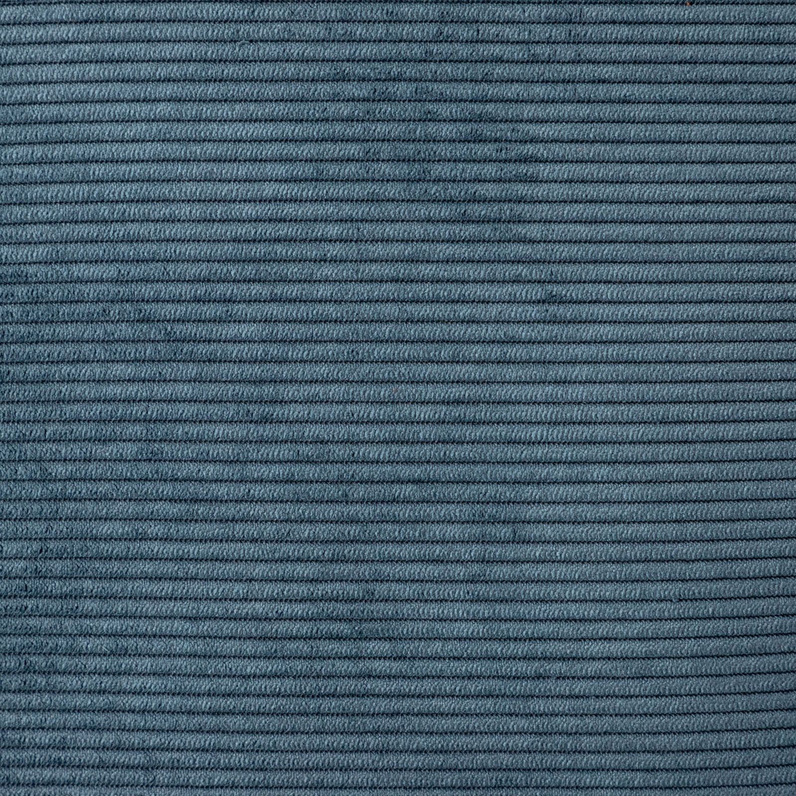 Poltrona da giardino con doppio cuscino in velluto a coste blu e struttura in metallo nero - Lorelei