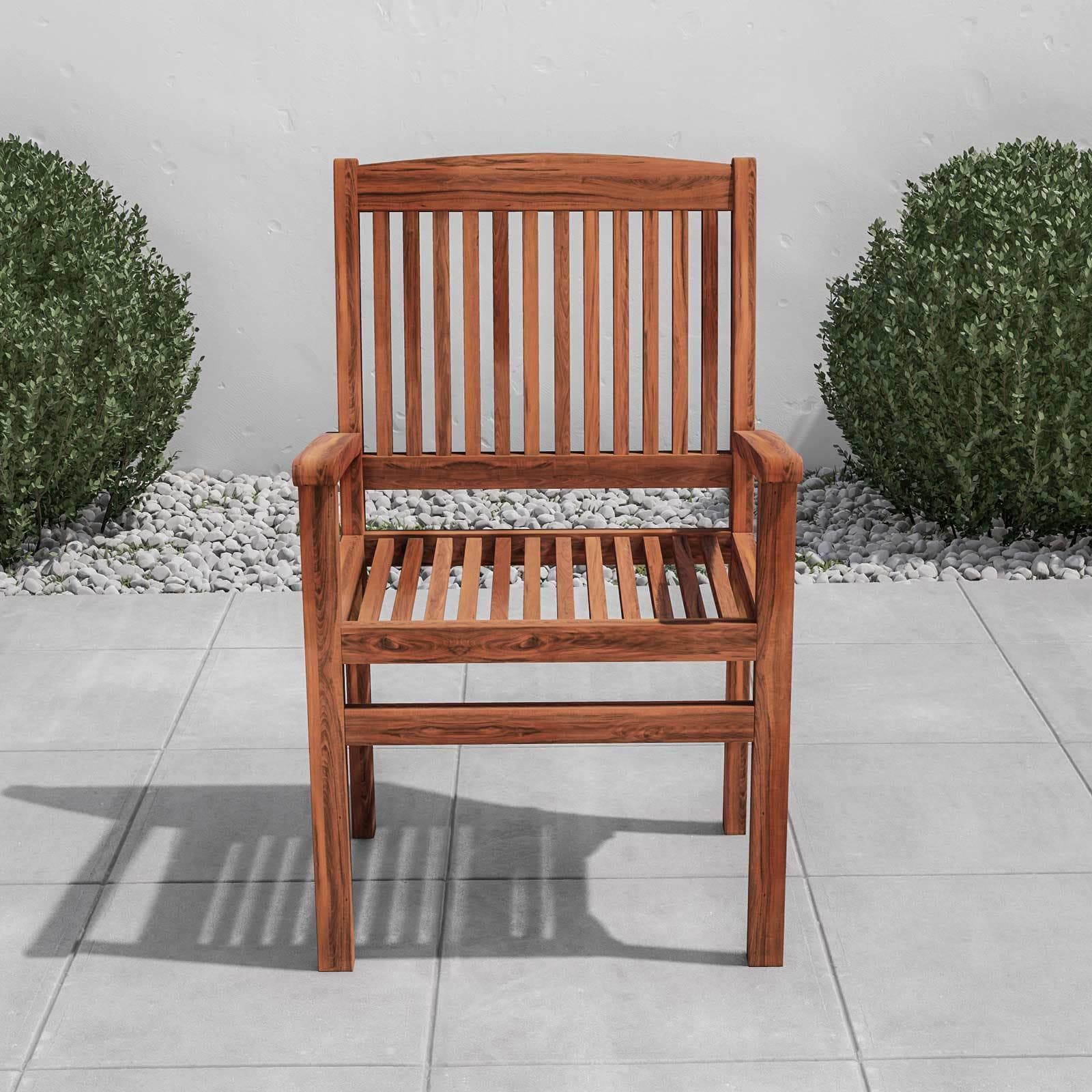 Sedia da giardino con braccioli in legno teak - Louis