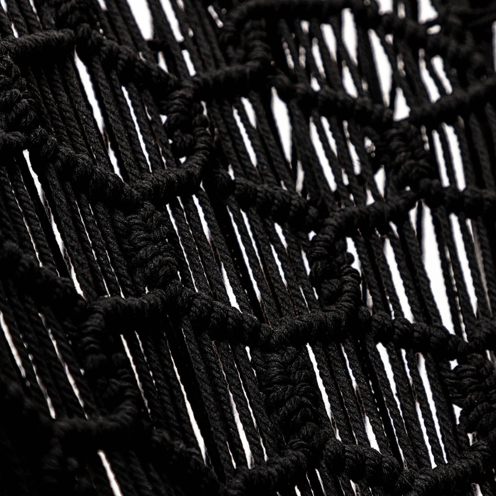 Poltrona da giardino macramè in cotone naturale nero - Dasya