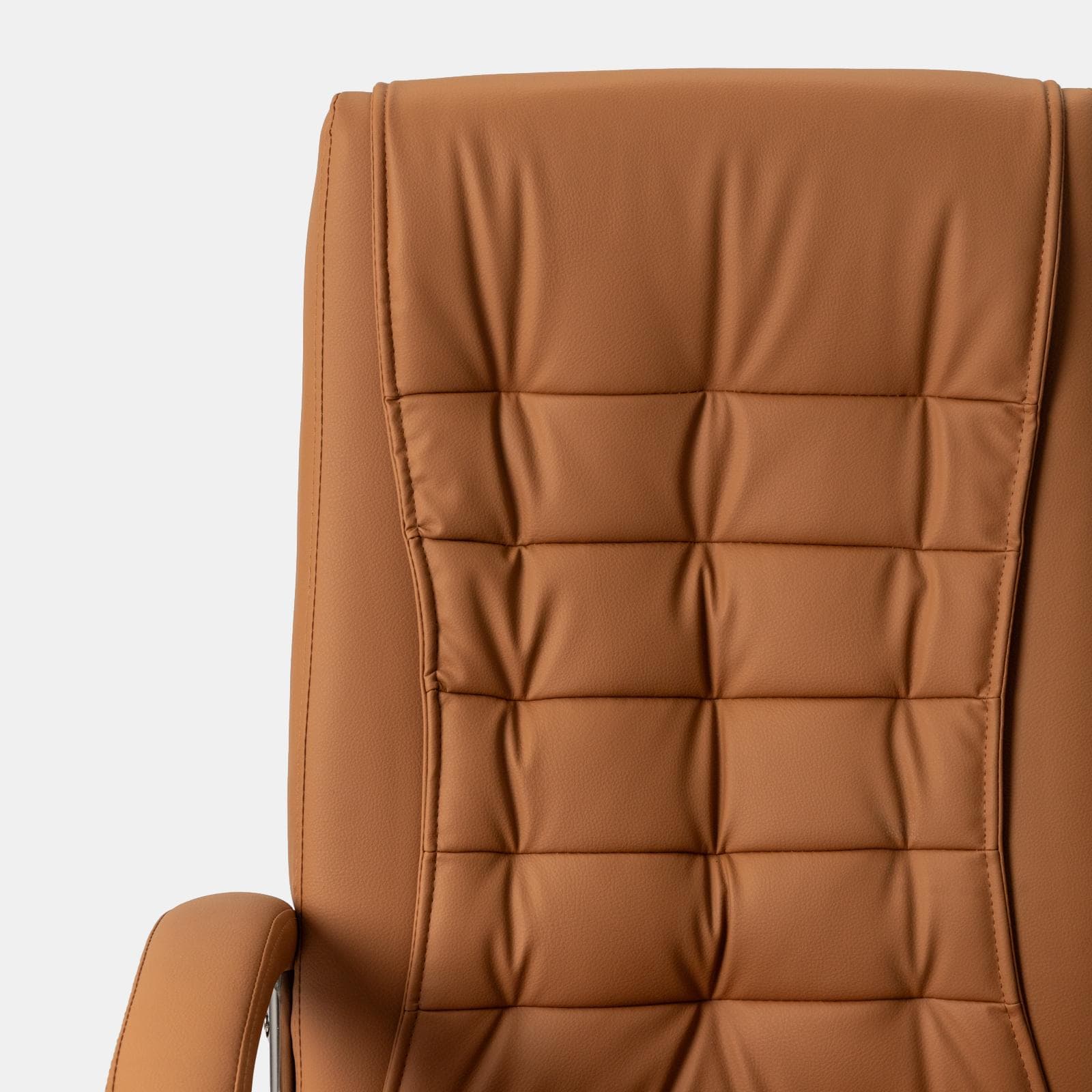 Poltrona da ufficio girevole in similpelle caramello - Drift