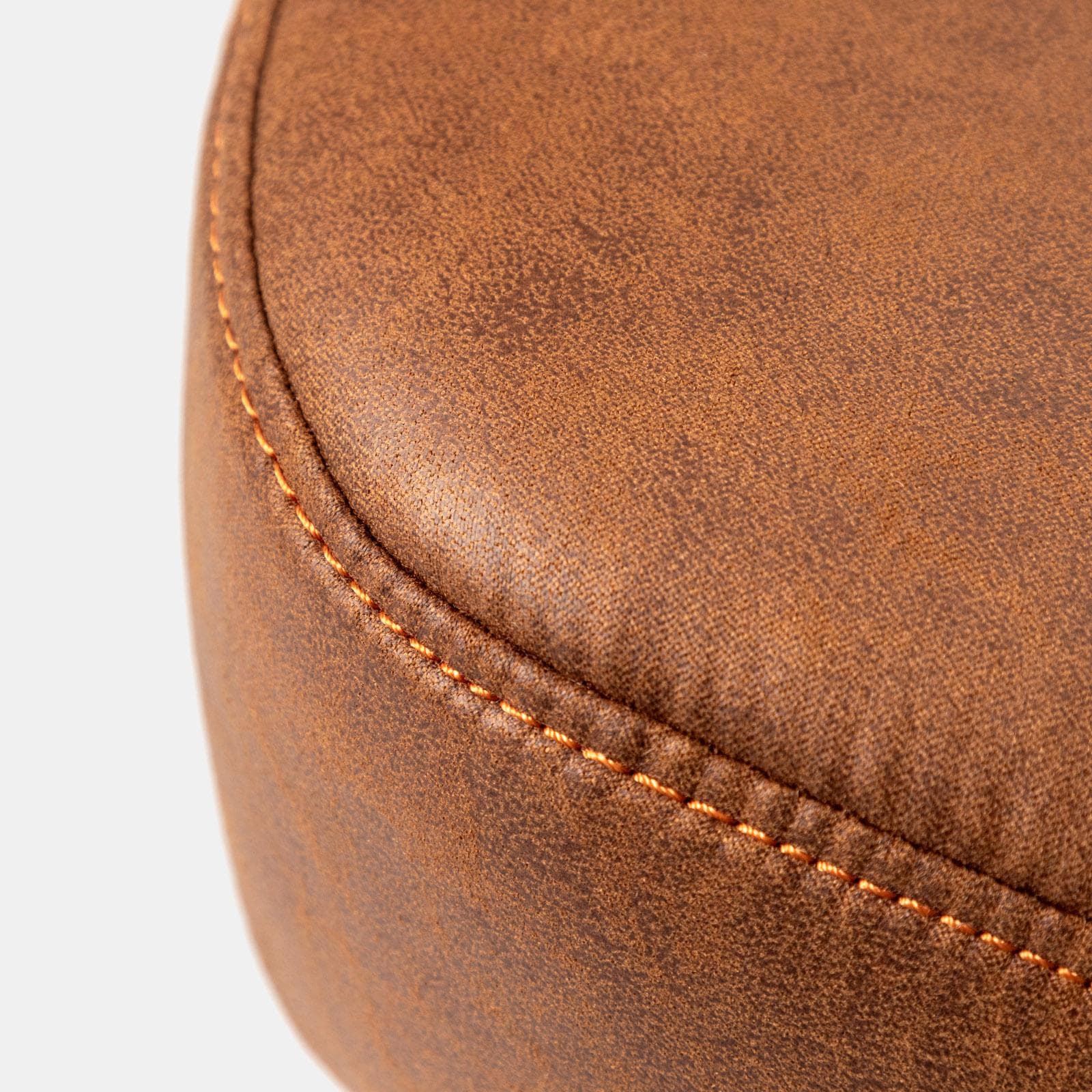 Poltrona da ufficio girevole in tessuto scamosciato cognac con struttura bronzo e poggiatesta regolabile - Istoria