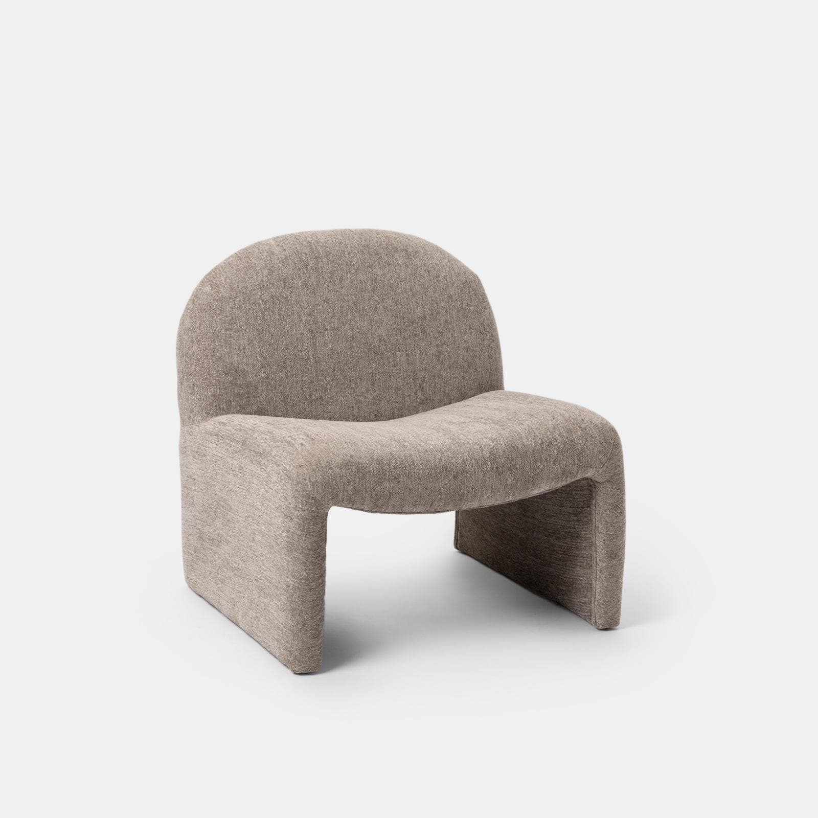 Poltrona dal design moderno in bouclé tortora - Niklam