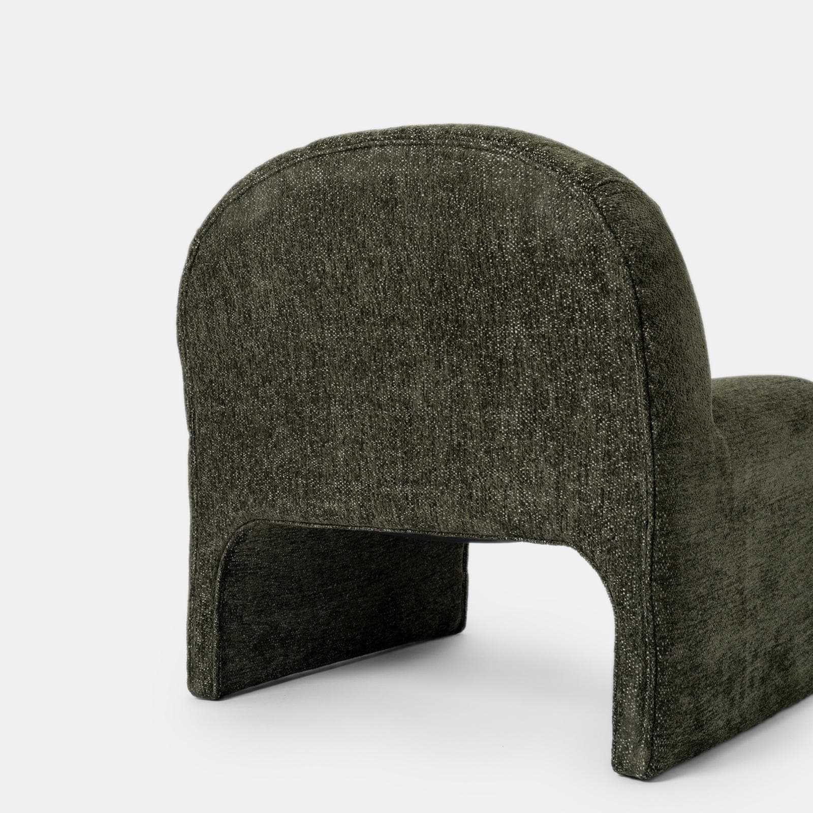 Poltrona dal design moderno in bouclé verde scuro - Niklam
