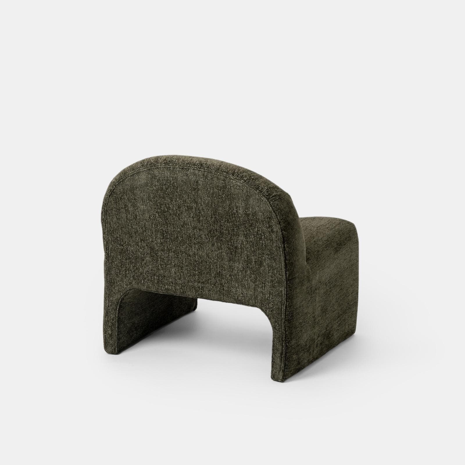 Poltrona dal design moderno in bouclé verde scuro - Niklam