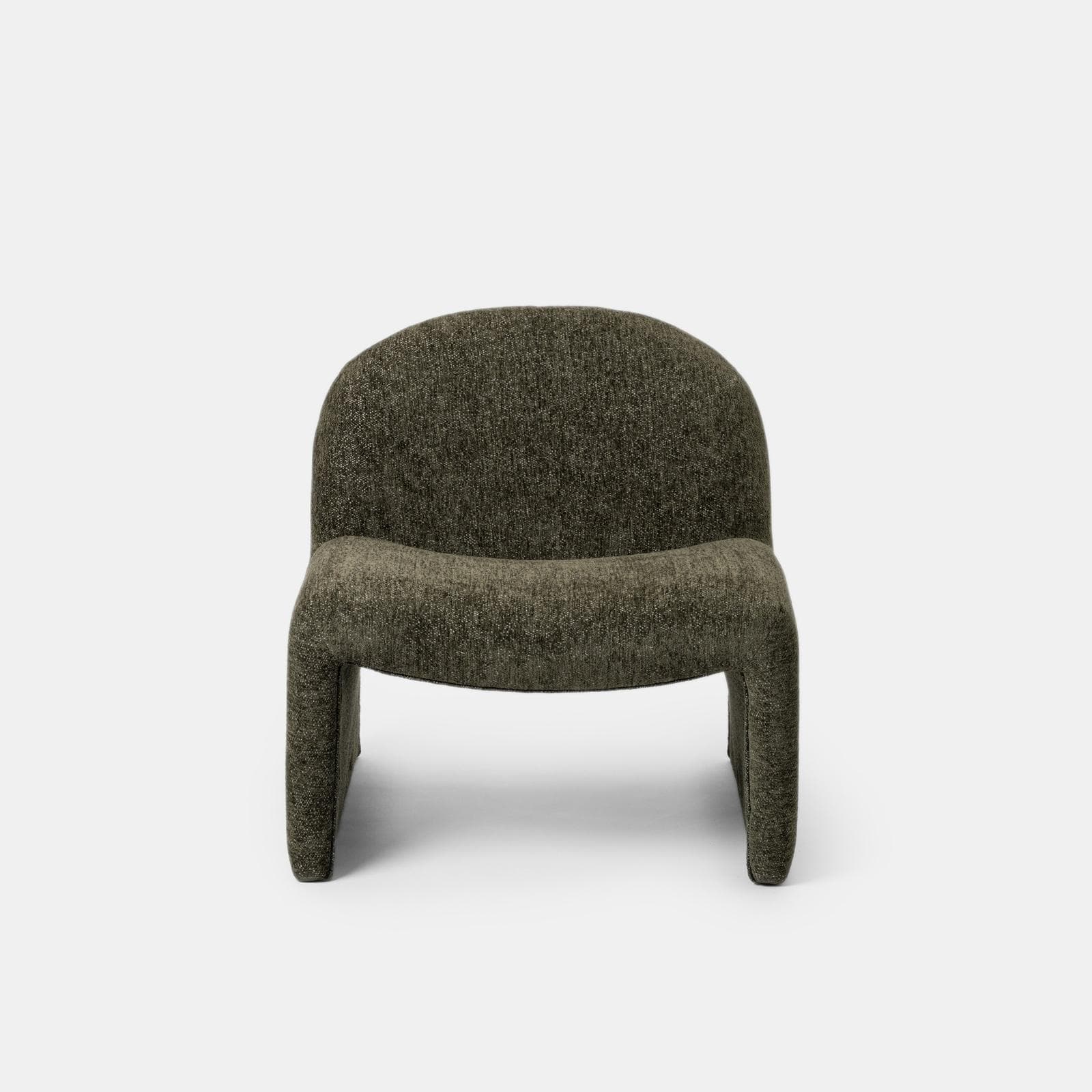 Poltrona dal design moderno in bouclé verde scuro - Niklam