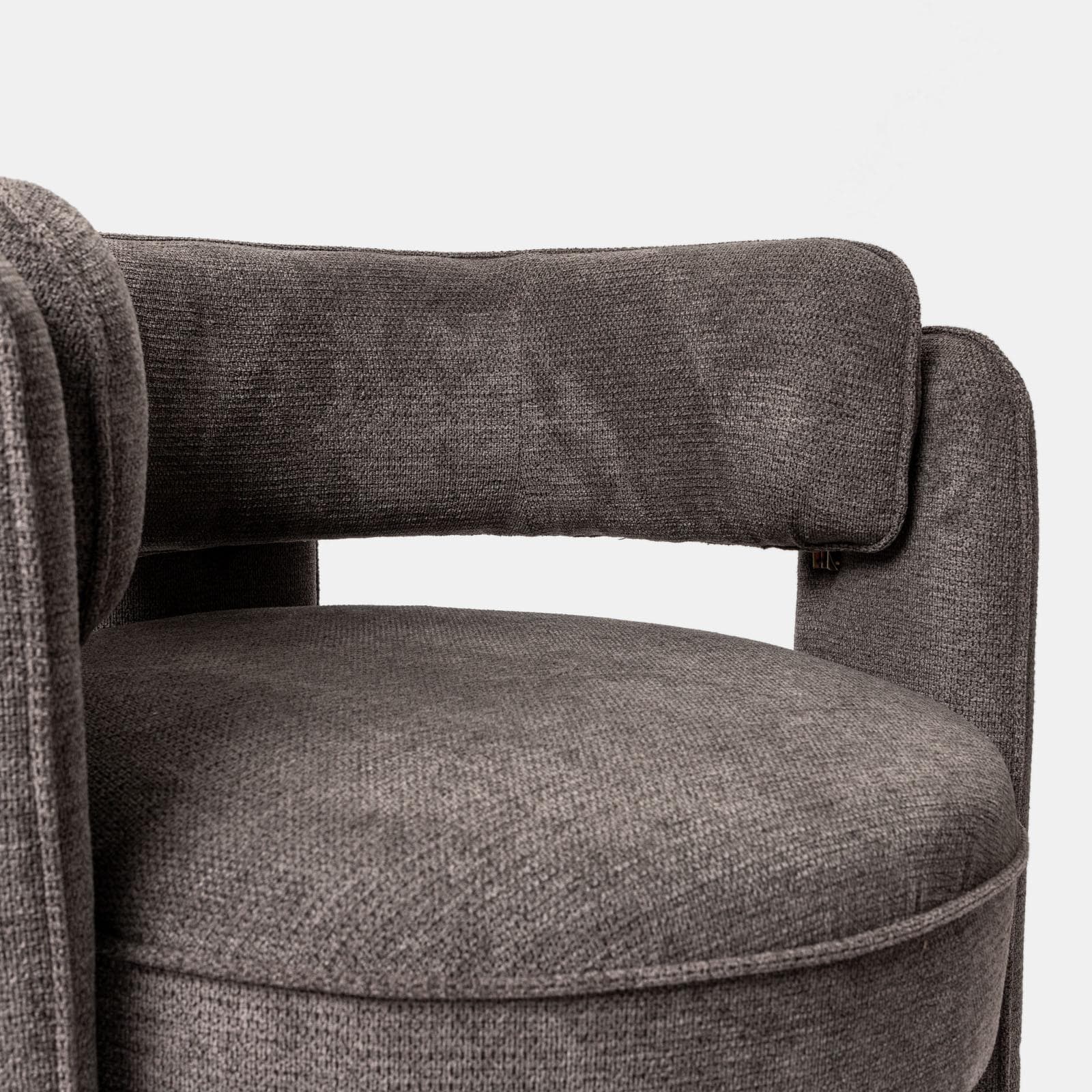 Poltrona design moderno in tessuto effetto maglia antracite - Vivian