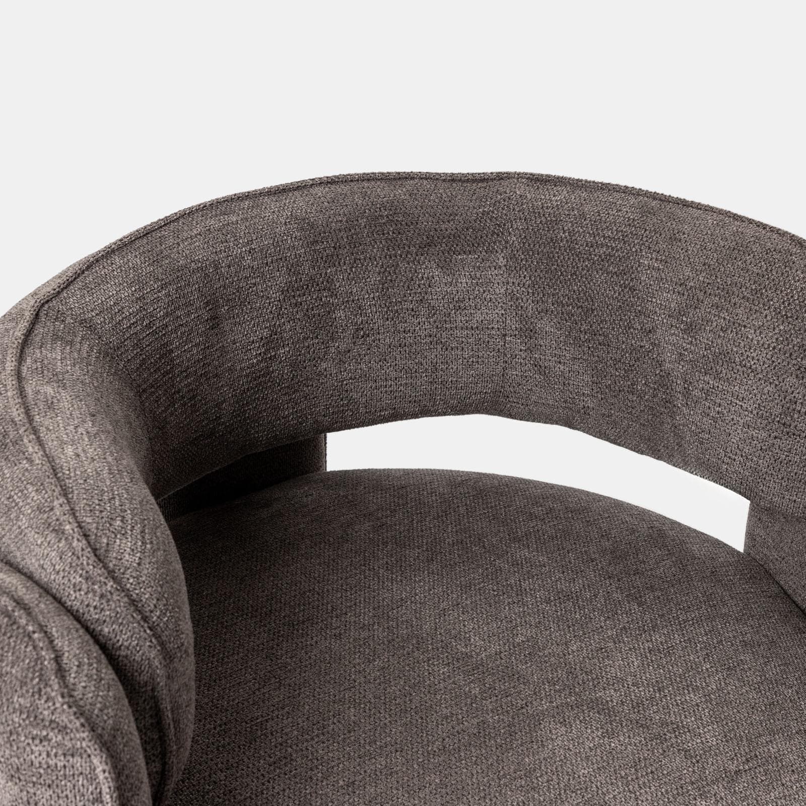 Poltrona design moderno in tessuto effetto maglia antracite - Vivian