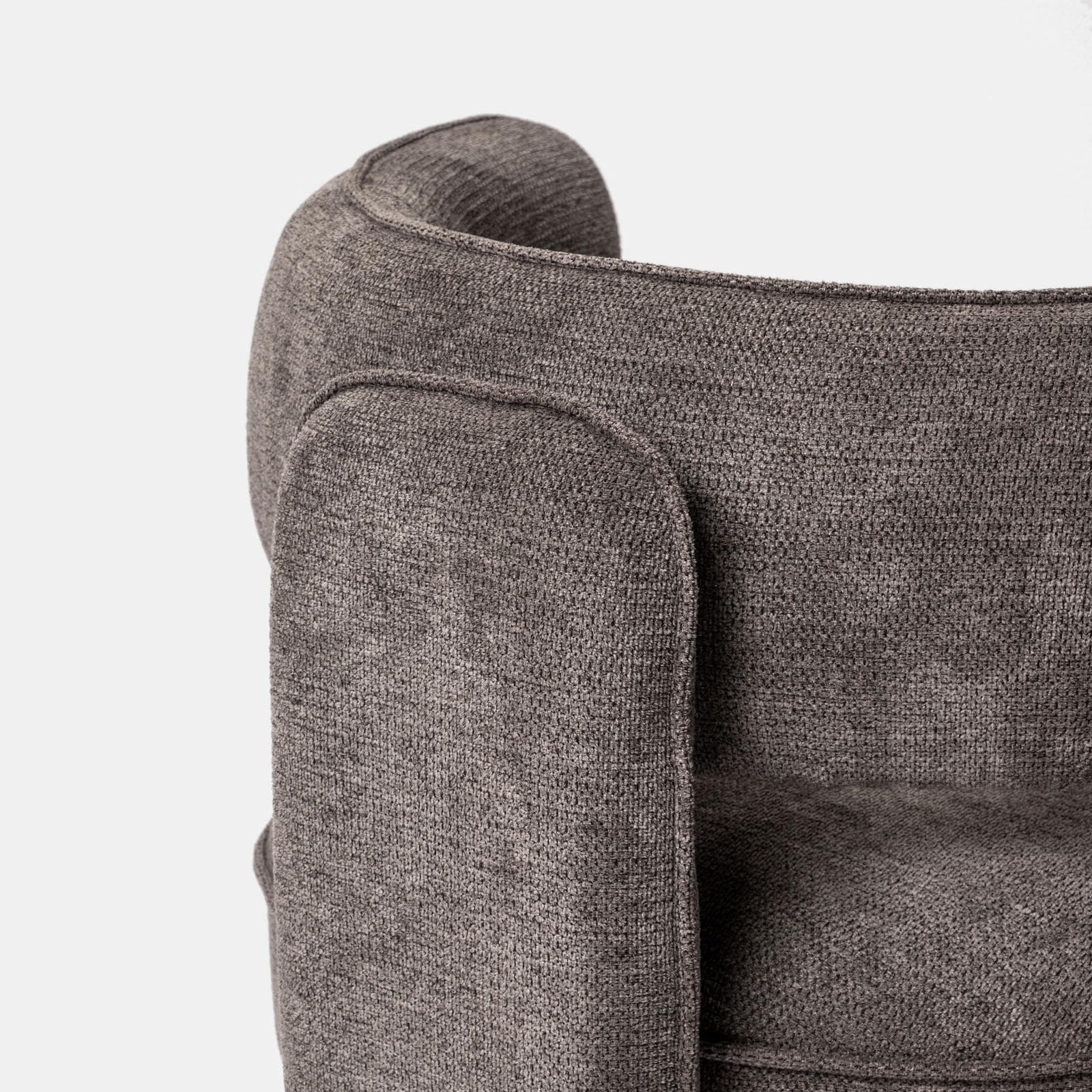 Poltrona design moderno in tessuto effetto maglia antracite - Vivian