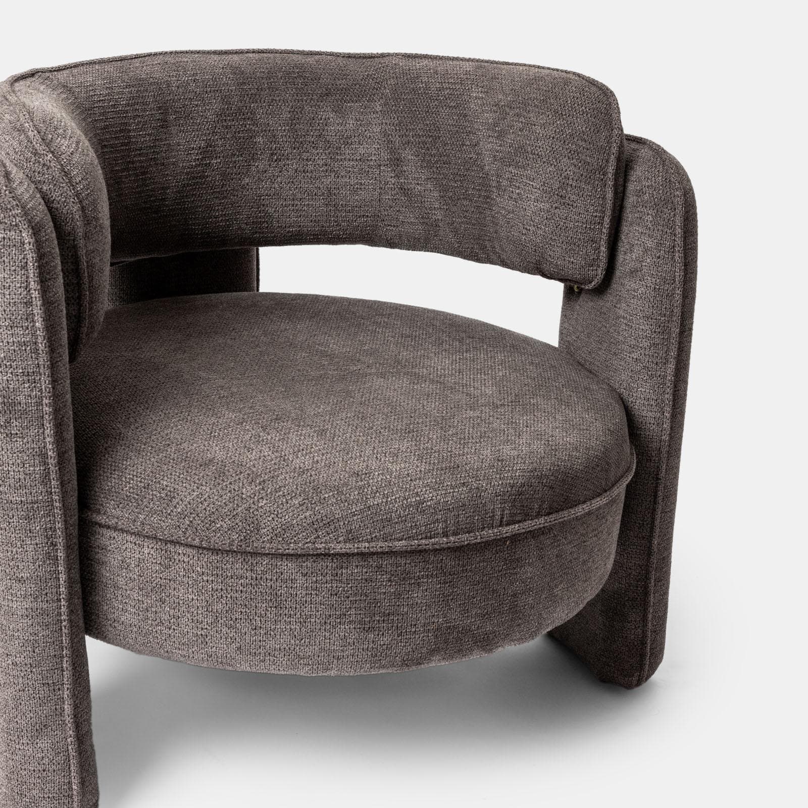 Poltrona design moderno in tessuto effetto maglia antracite - Vivian