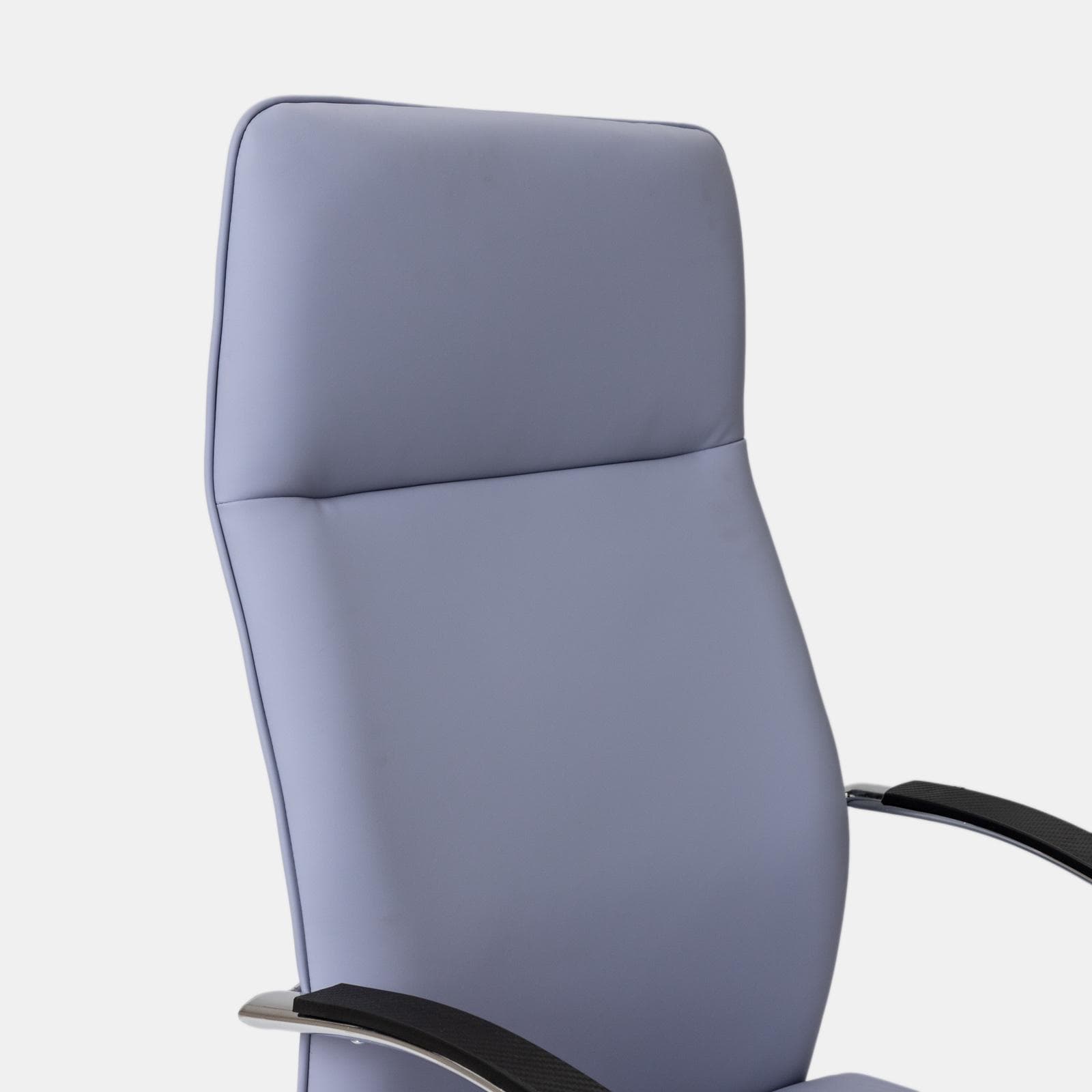 Poltrona girevole da ufficio in similpelle carta da zucchero con struttura cromo - Flowy