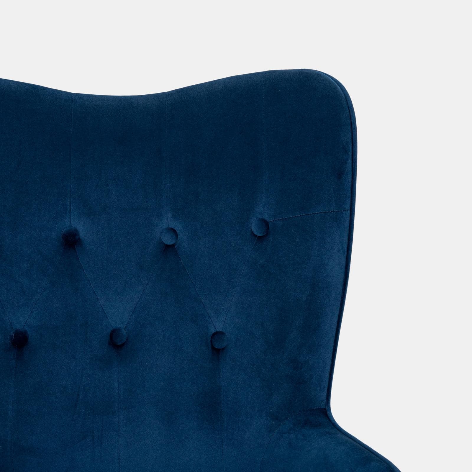 Poltrona da ufficio girevole imbottita in velluto trapuntato blu e base cromo - Sfinge Roller