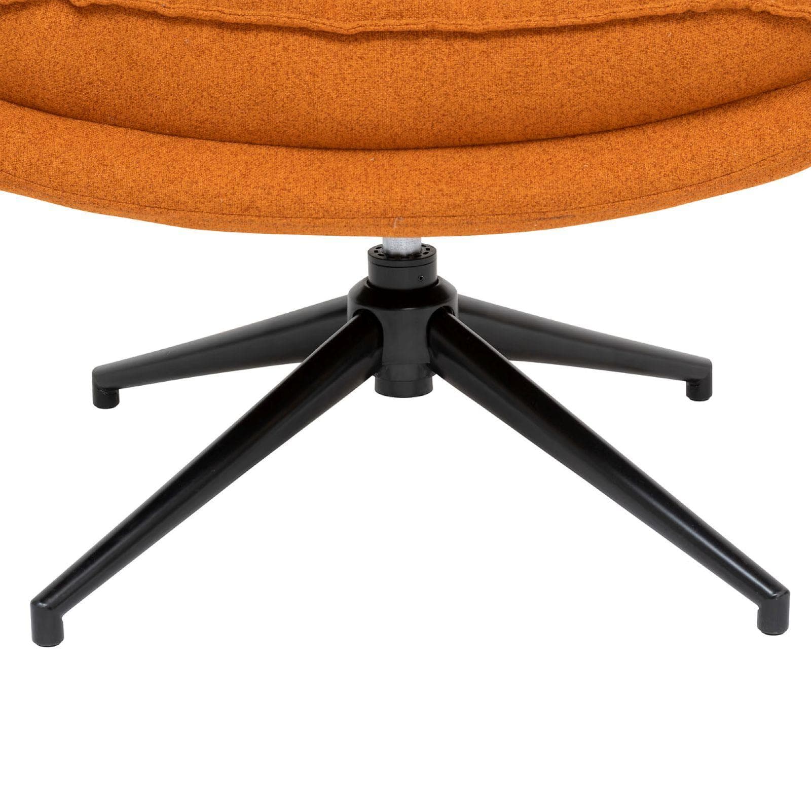 Poltrona girevole in tessuto terracotta trapuntato e struttura in acciaio nero - Vikos