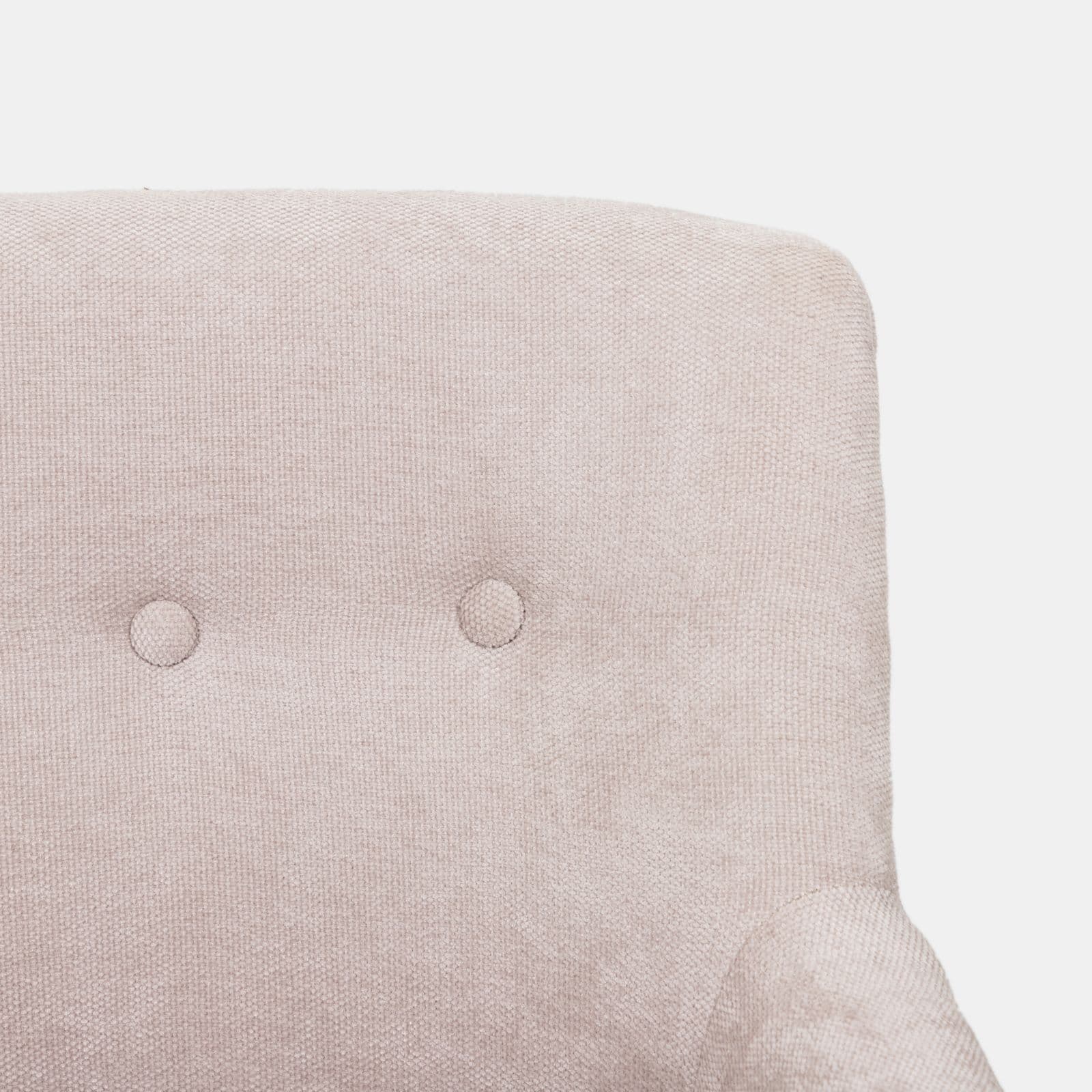 Poltrona imbottita in ciniglia beige con gambe nere - Ferry