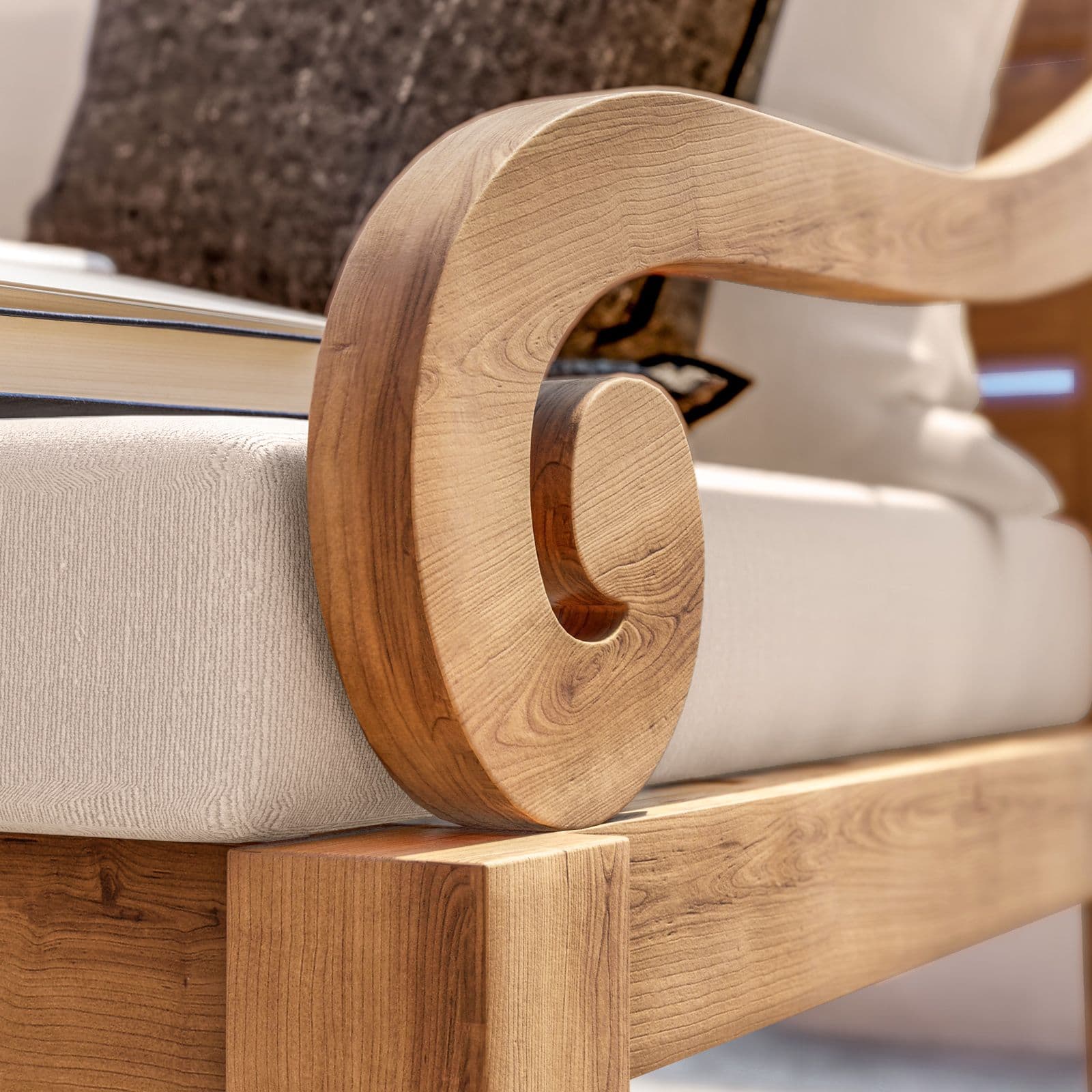 Poltrona in legno teak con cuscini - Belem