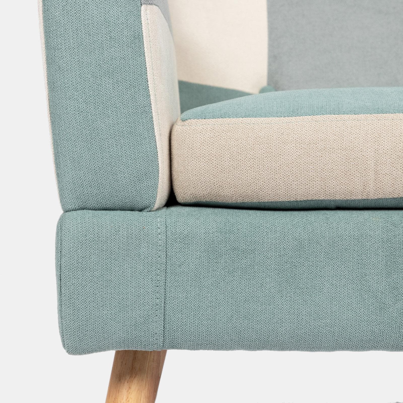 Poltrona scandinava in tessuto patchwork multicolor celeste - Copenaghen