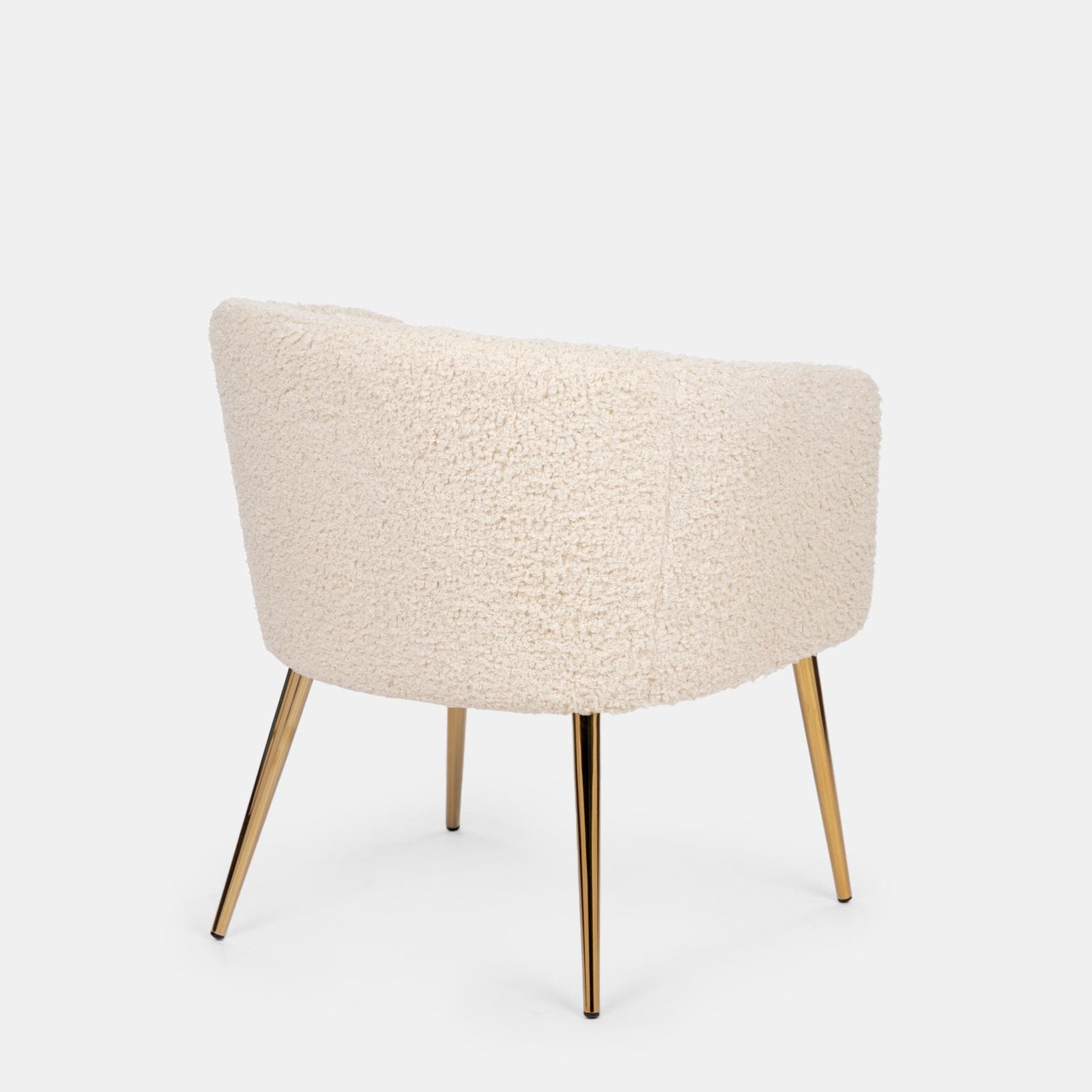 Poltrona in tessuto teddy con gambe finitura oro - Elody