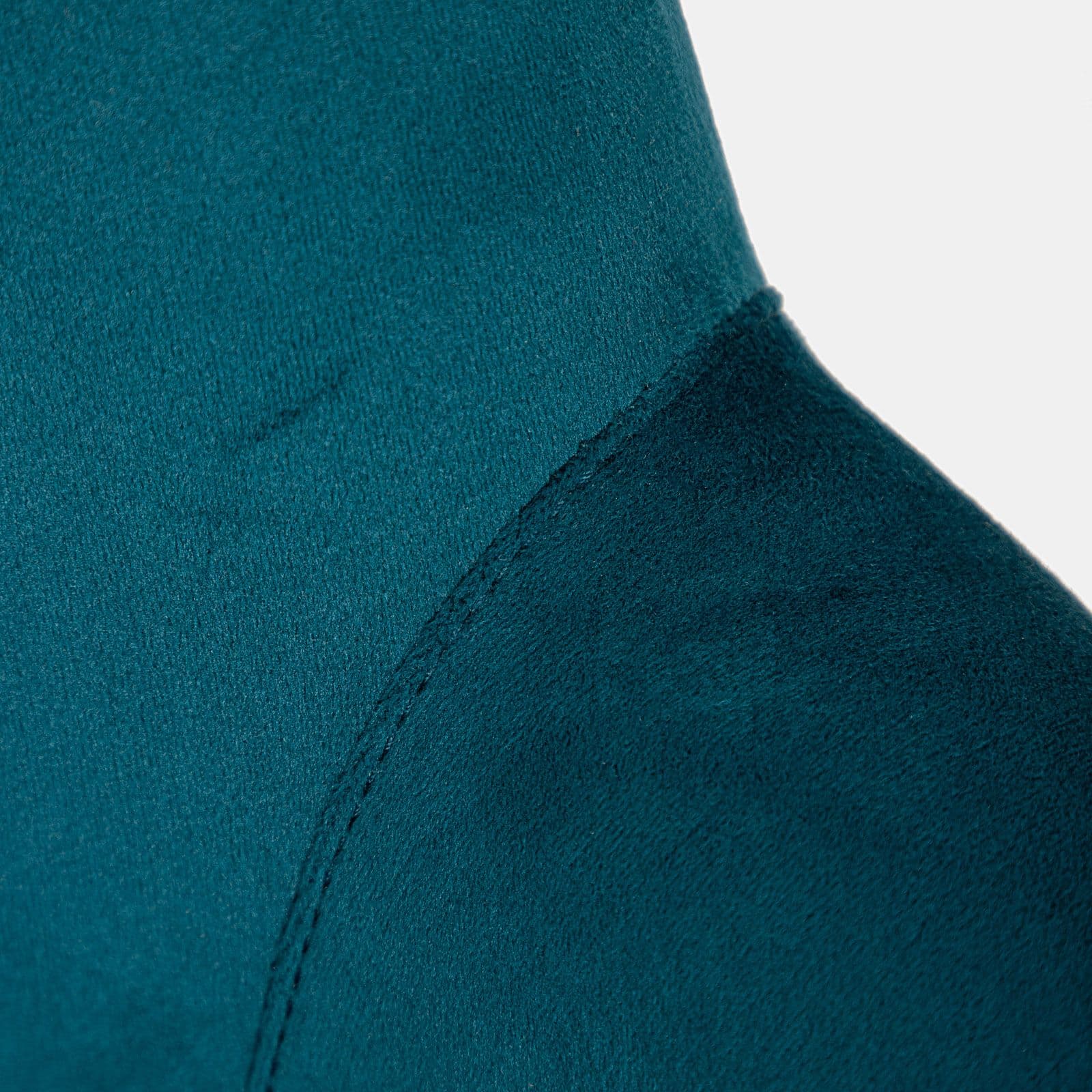 Poltrona in velluto blu petrolio con gambe in legno - Elenor