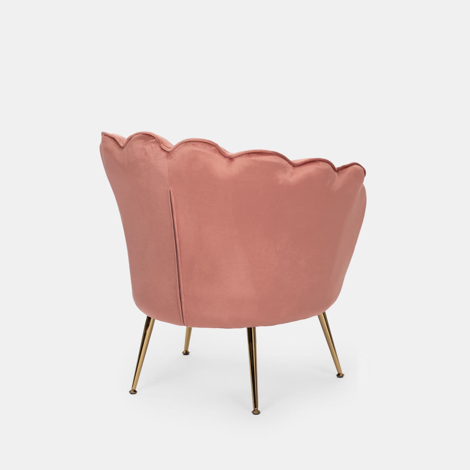 Poltrona in velluto rosa antico con gambe oro - Oden