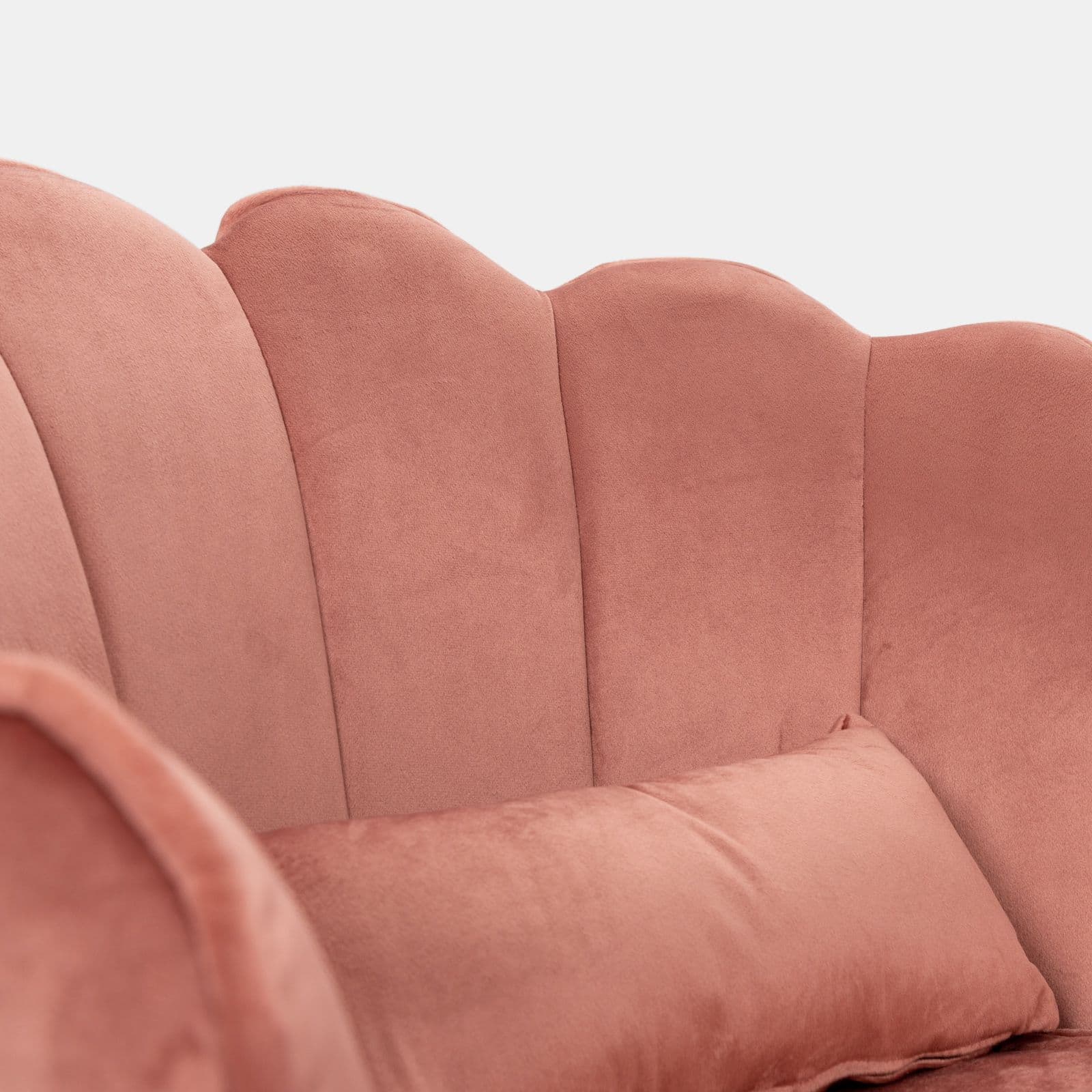 Poltrona in velluto rosa antico con gambe oro - Oden