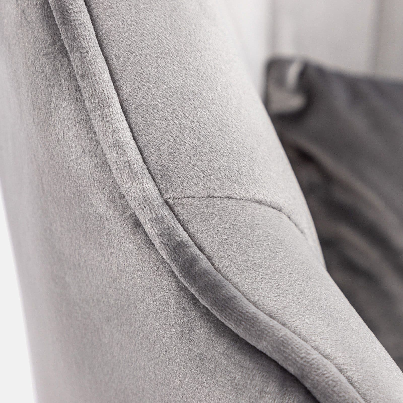 Poltrona in velluto grigio con gambe oro - Oden