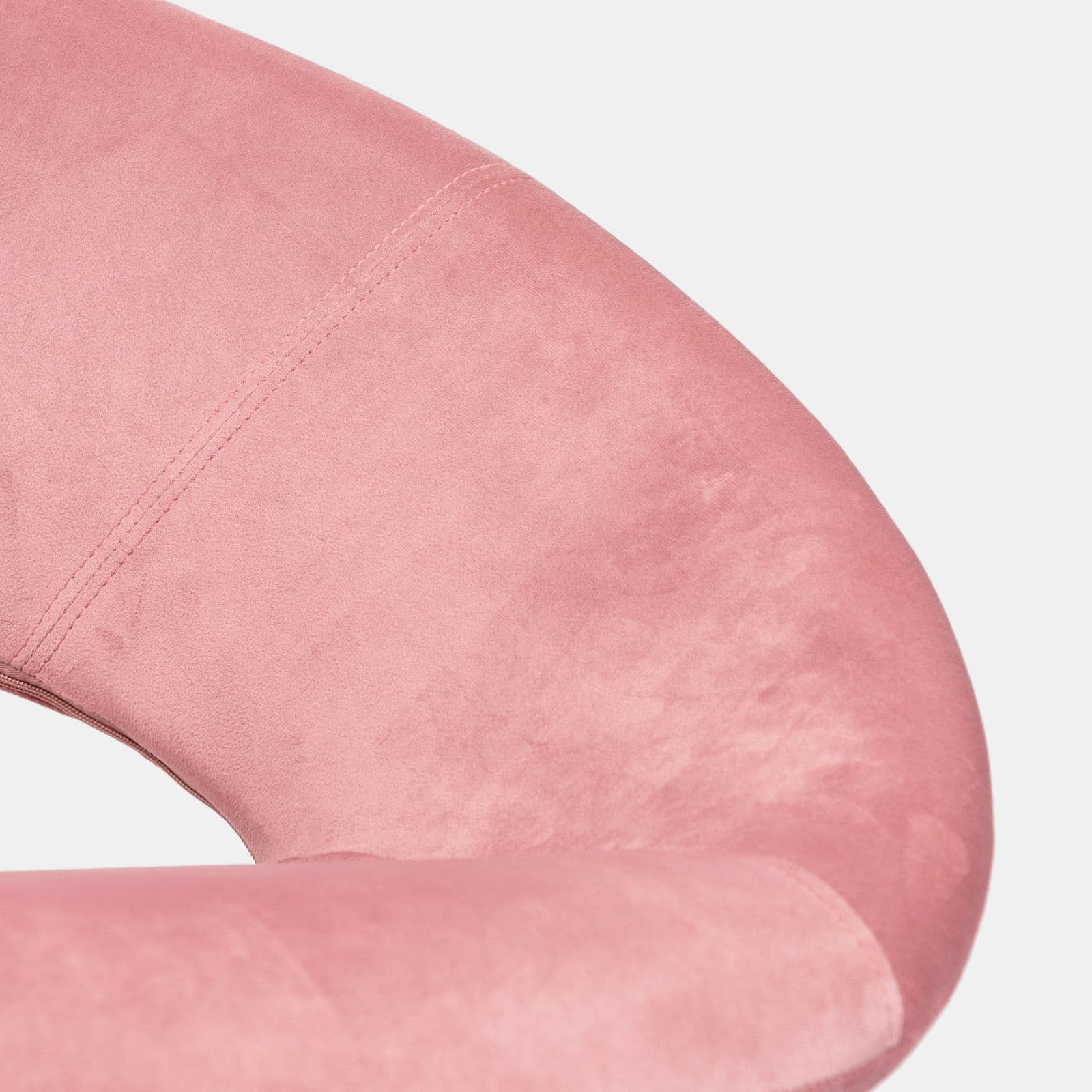 Poltrona in velluto rosa con schienale tondo e gambe oro - Cross