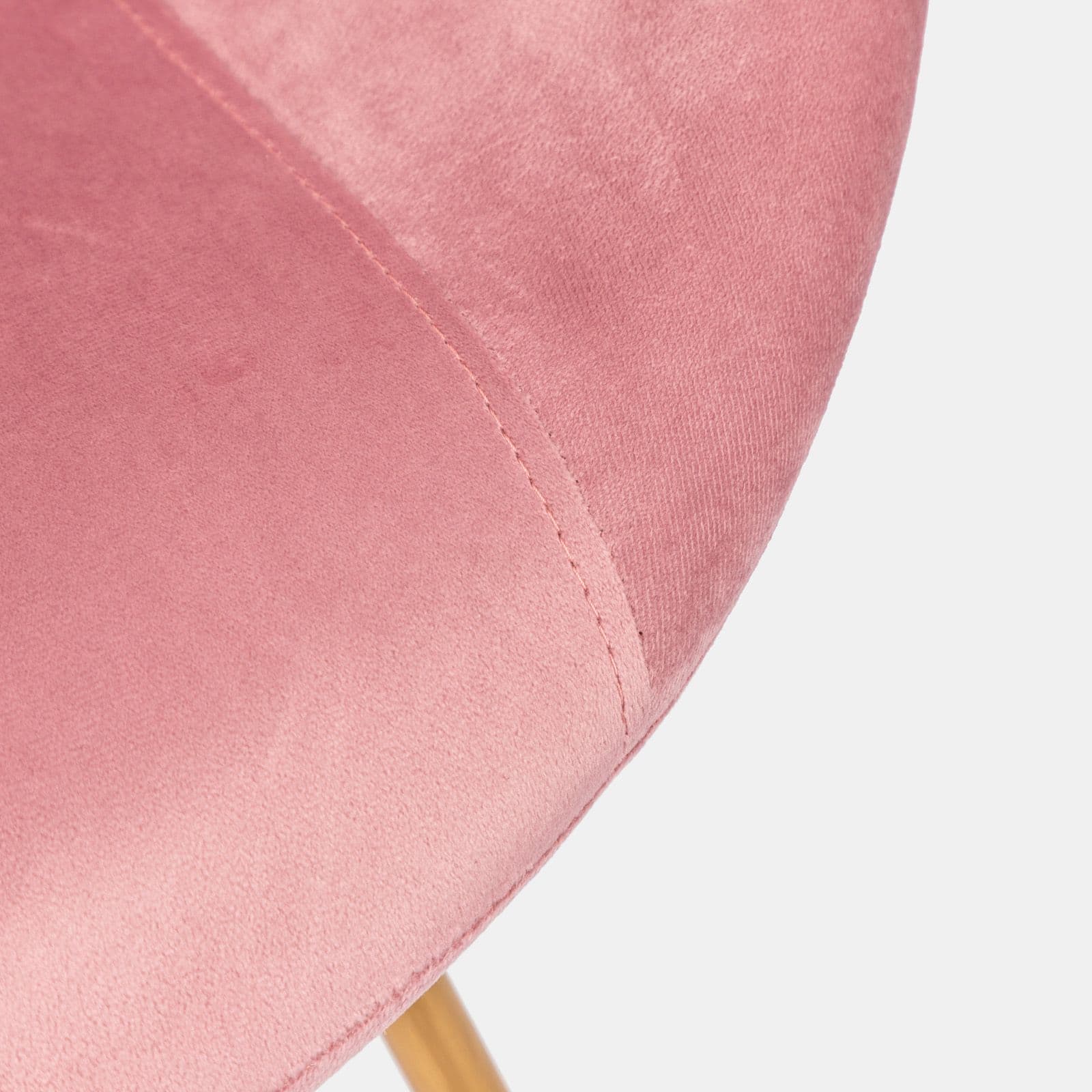 Poltrona in velluto rosa con schienale tondo e gambe oro - Cross