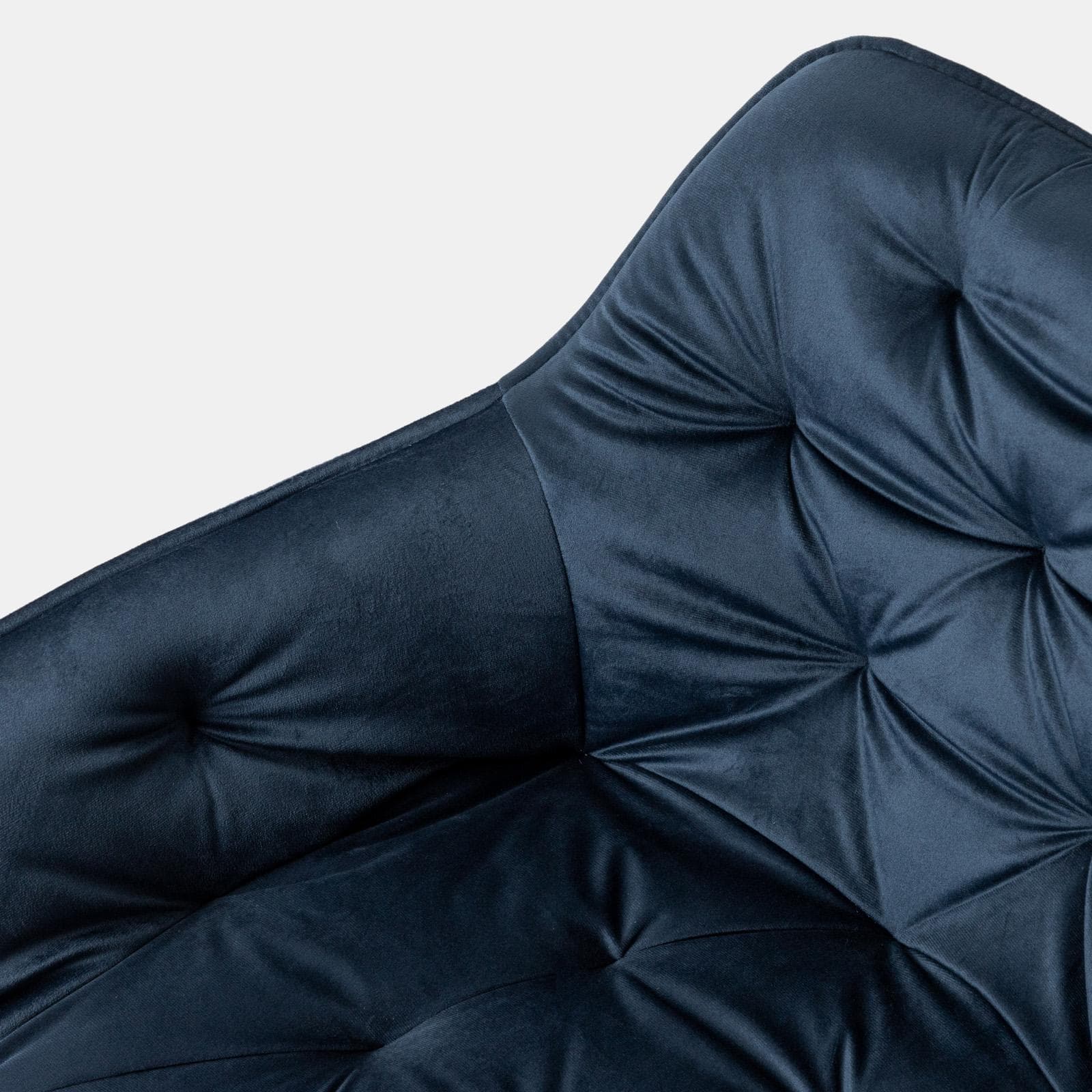 Poltrona in velluto trapuntato blu con gambe in metallo nero - Sulis
