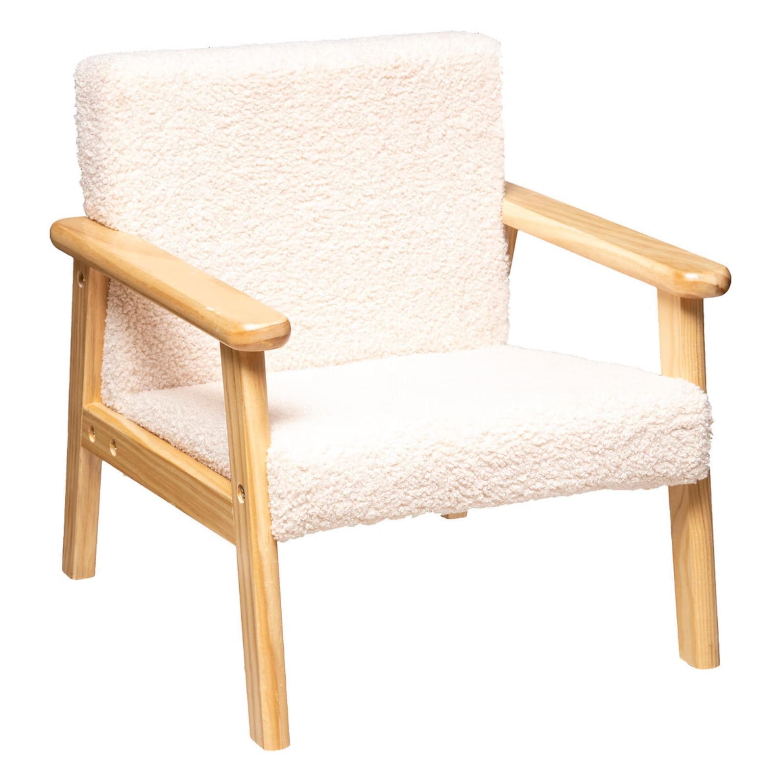 Poltrona per bambini 43x46h cm in legno e tessuto bianco - Kids